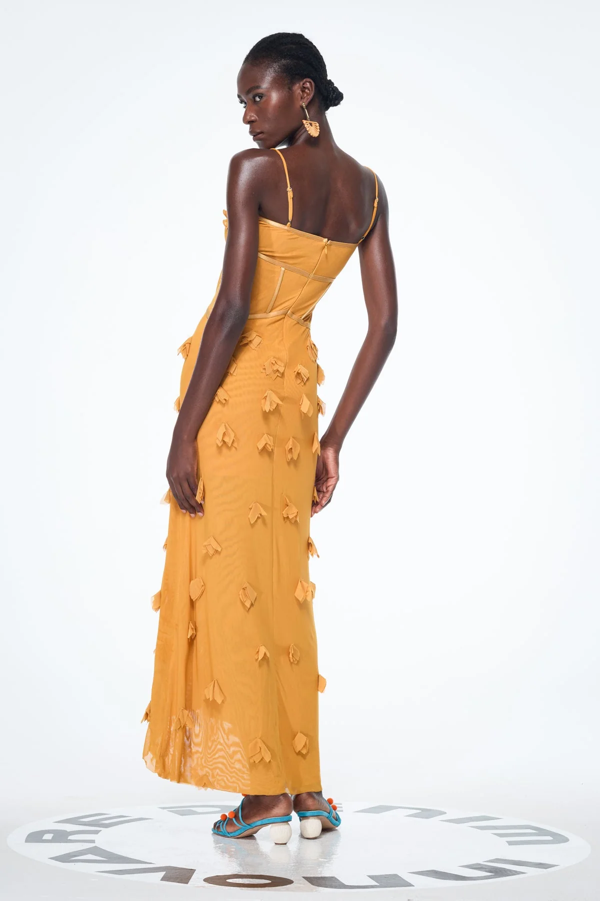 Floral Spaghetti Strap Lace-Up Maxi Dress