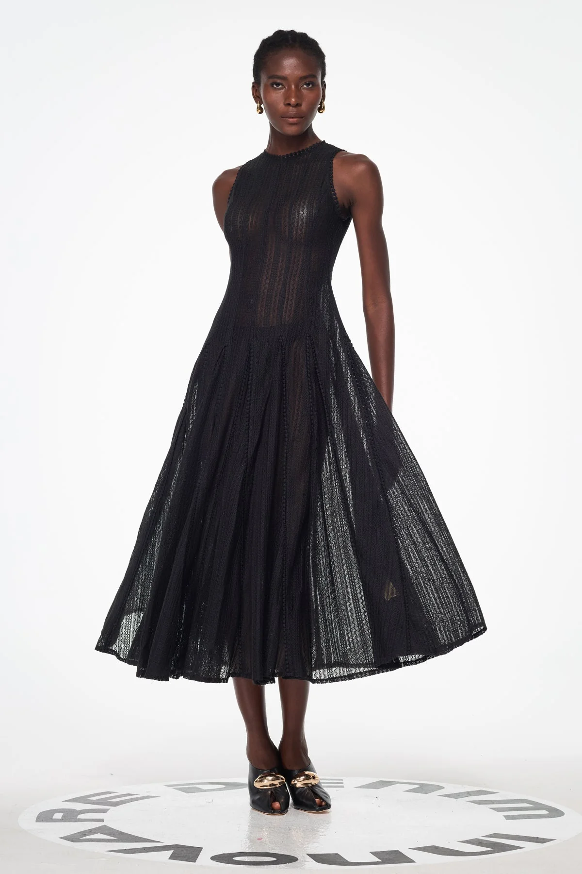 Elegant Black Cutout Ruffle Maxi Dress - Annelise