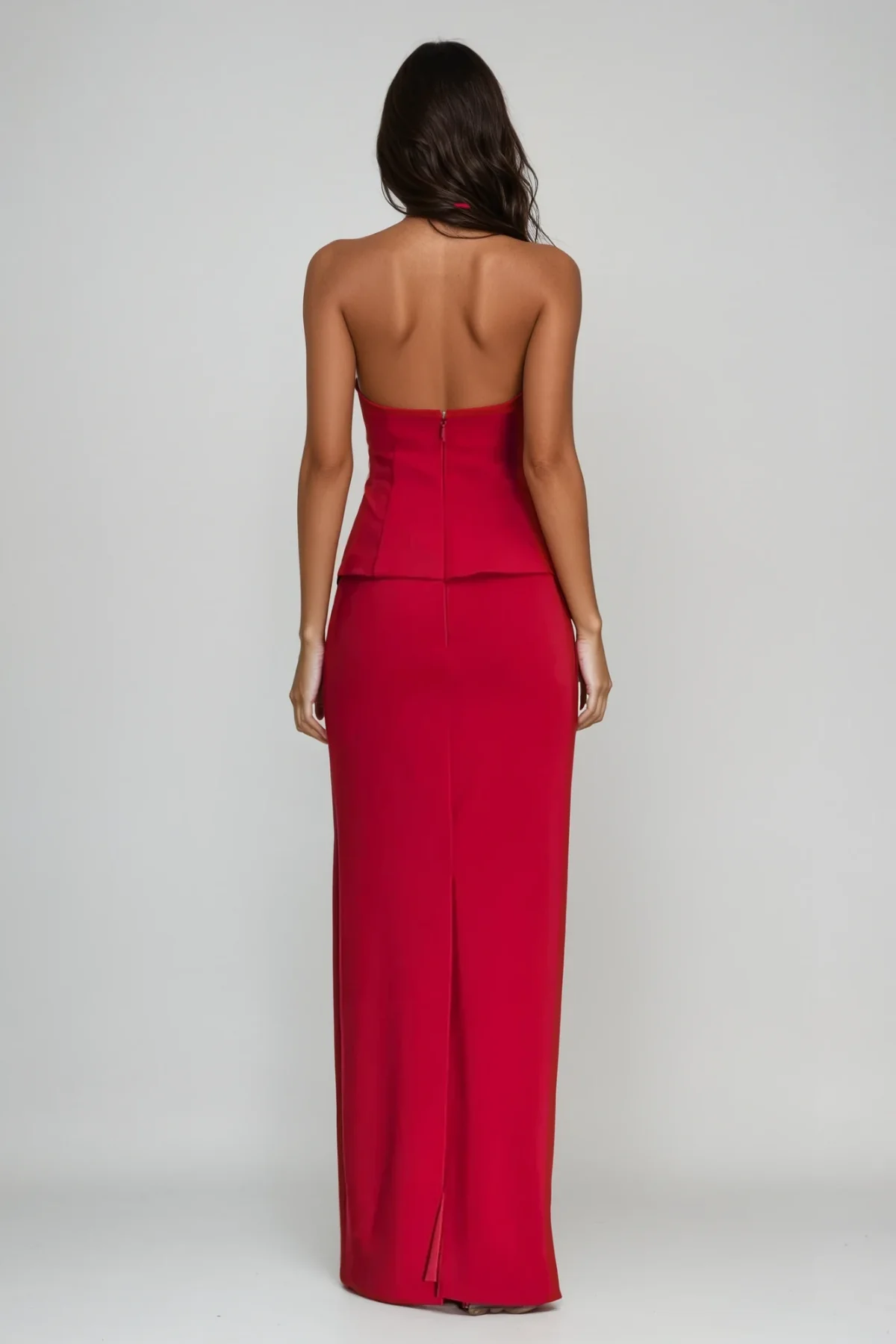 Red Halter Neck Bodycon Skirt Set