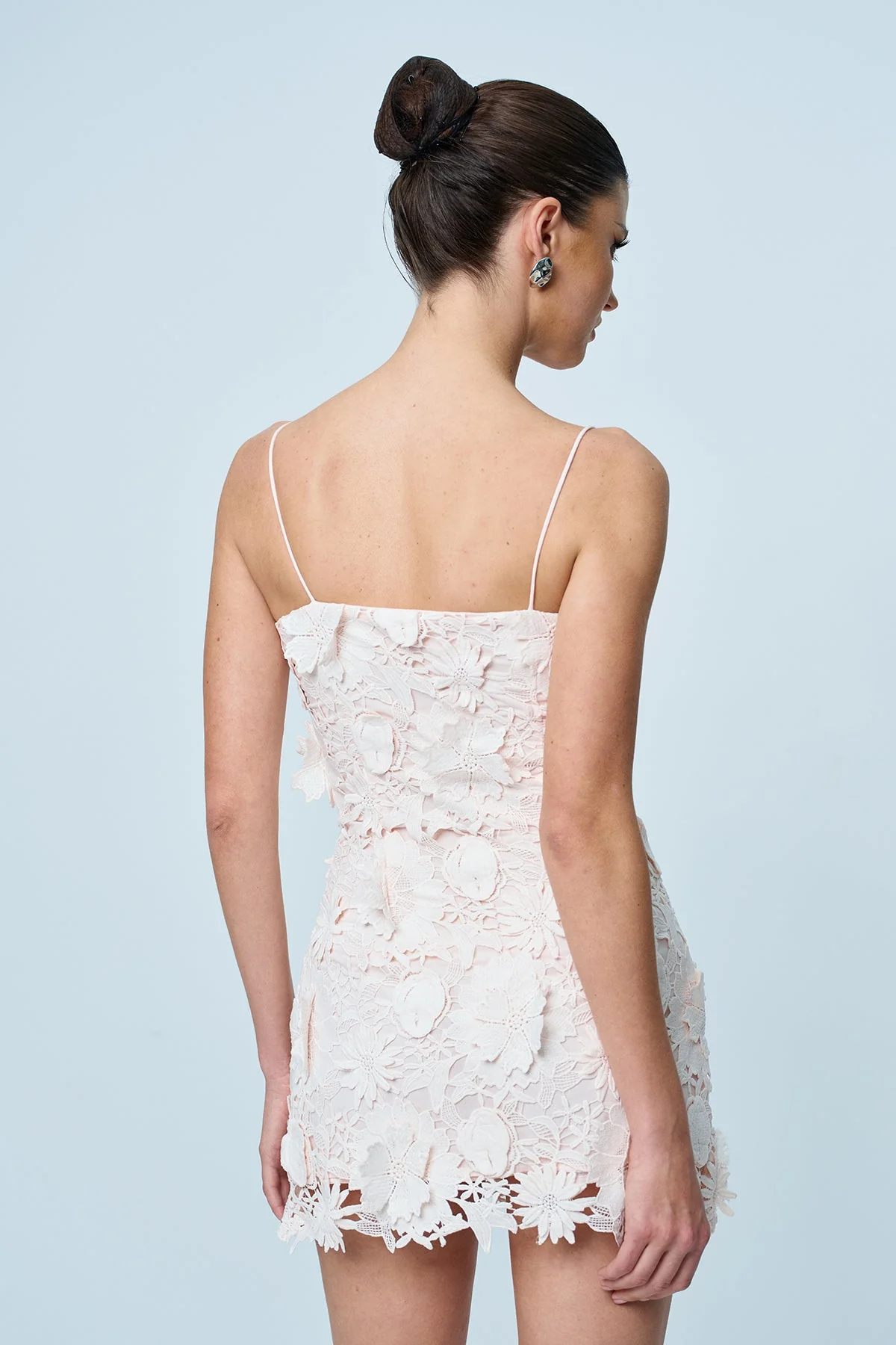 White Floral Spaghetti Strap Mini Dress