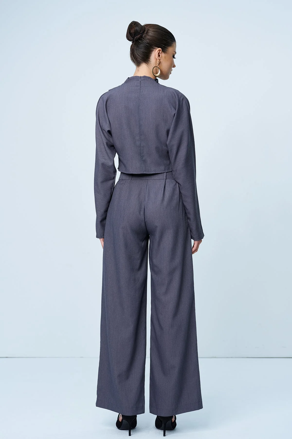 Grey Cross Style Pants Set