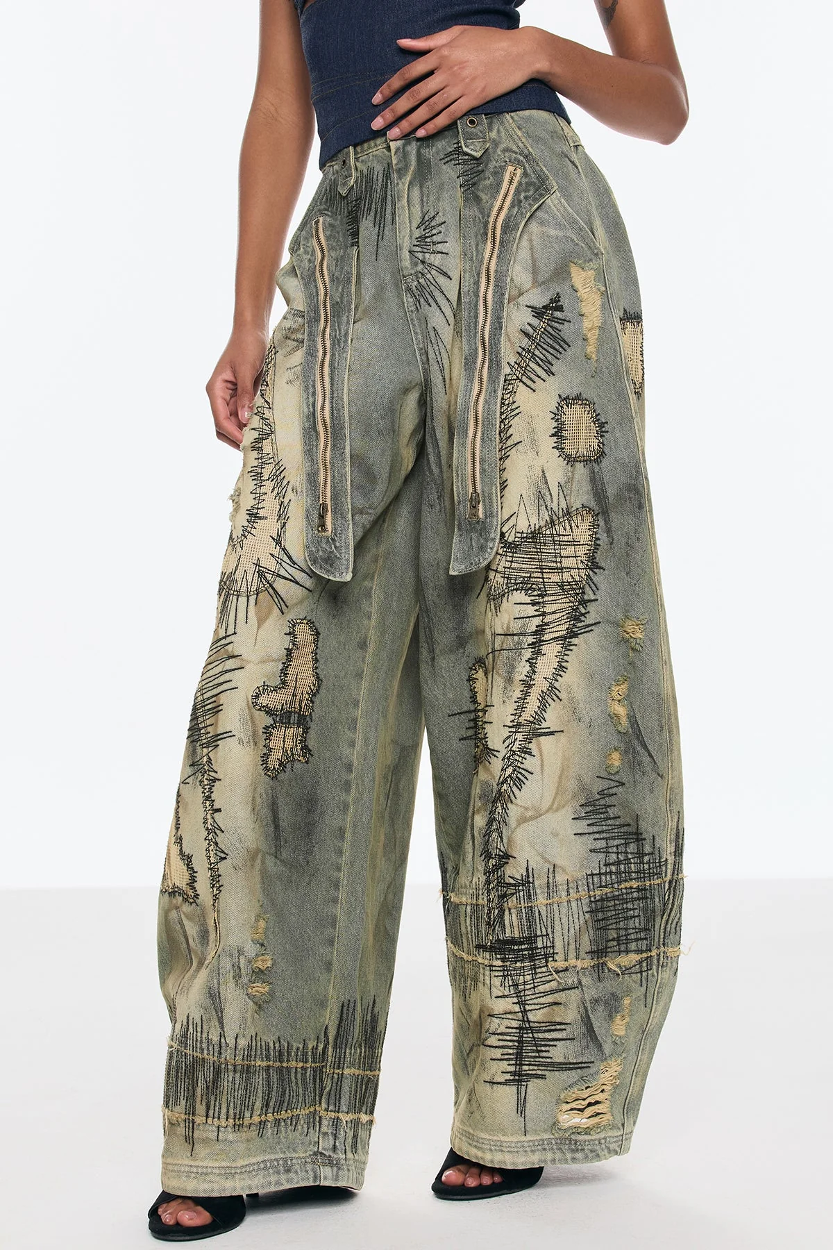 Relaxed Fit Denim Jeans in Blue - Bhaltair Baggy Style