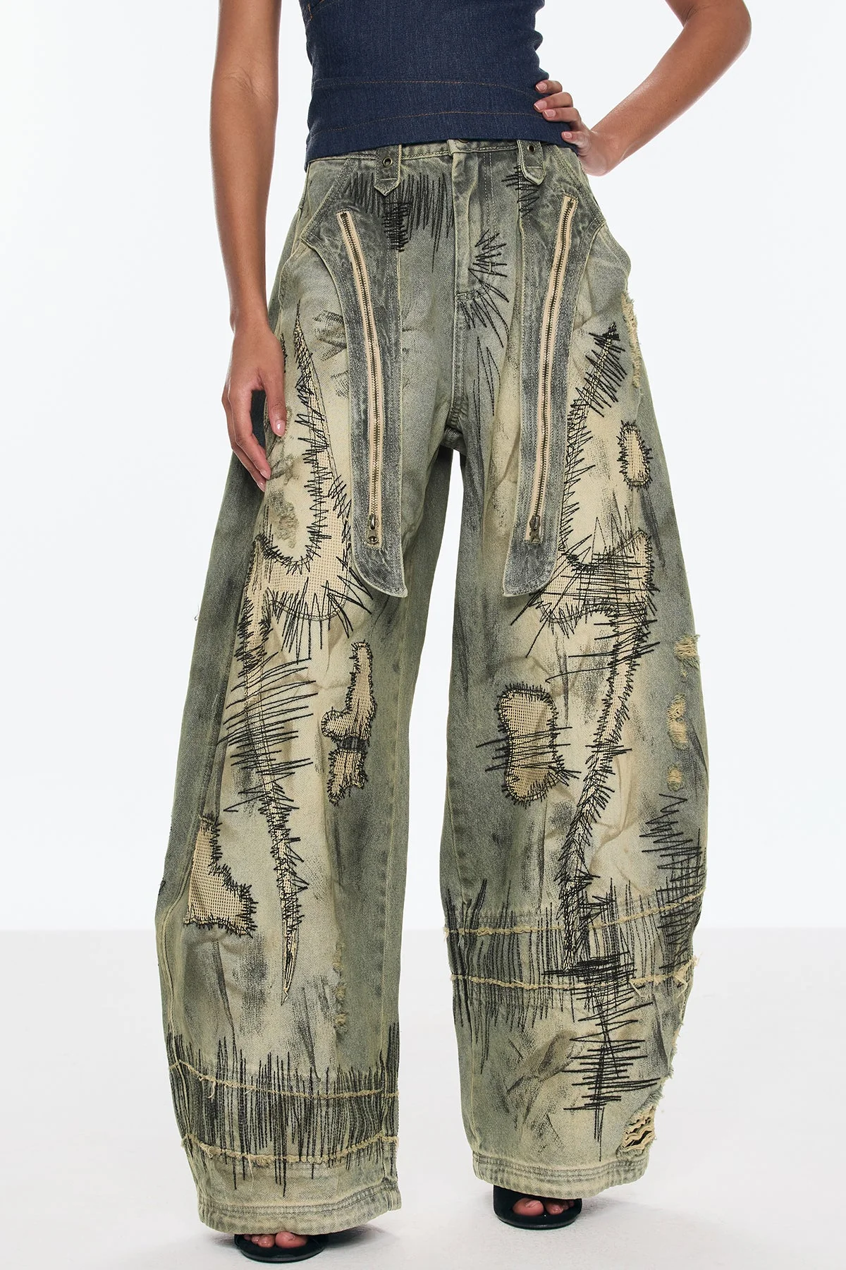 Relaxed Fit Denim Jeans in Blue - Bhaltair Baggy Style