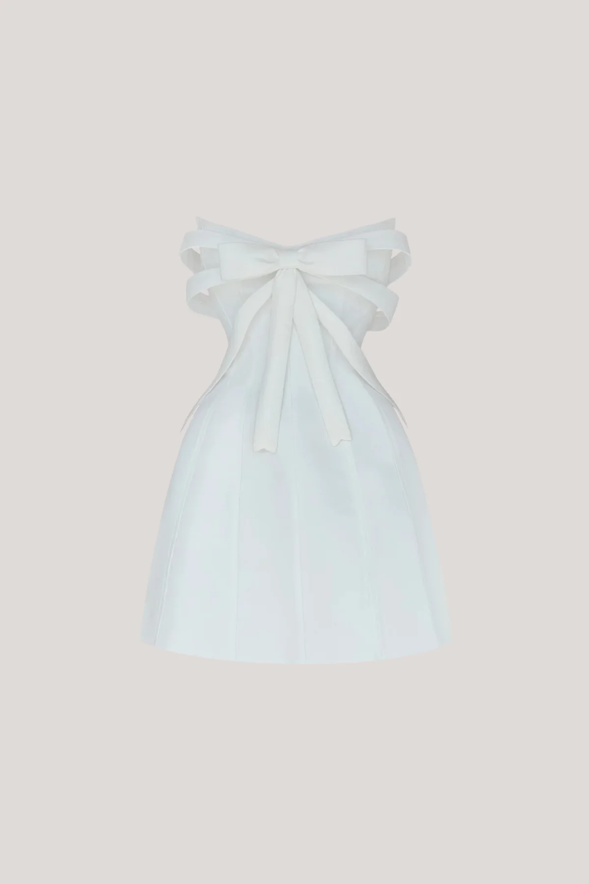 White Strapless Bow Bodycon Mini Dress - Elegant and Sophisticated