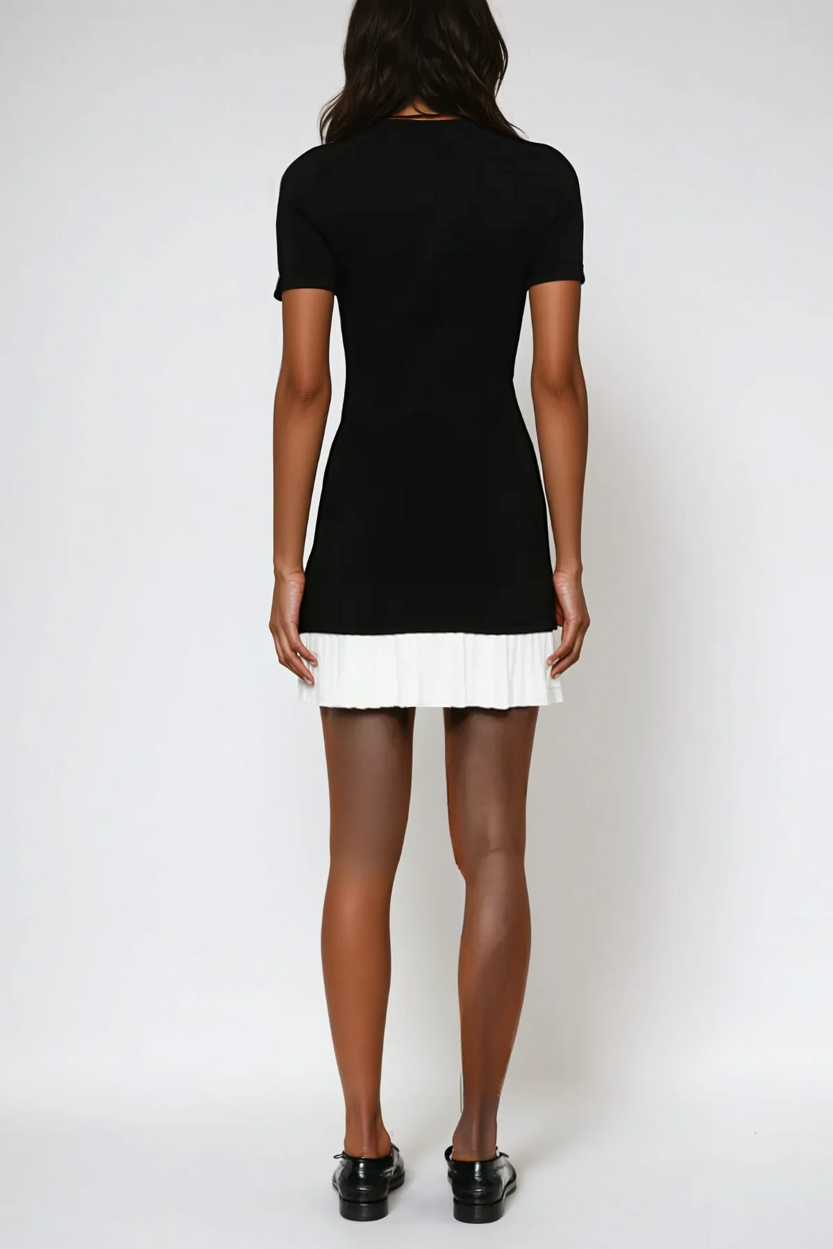 Chic Black Button Ruffle Mini Dress