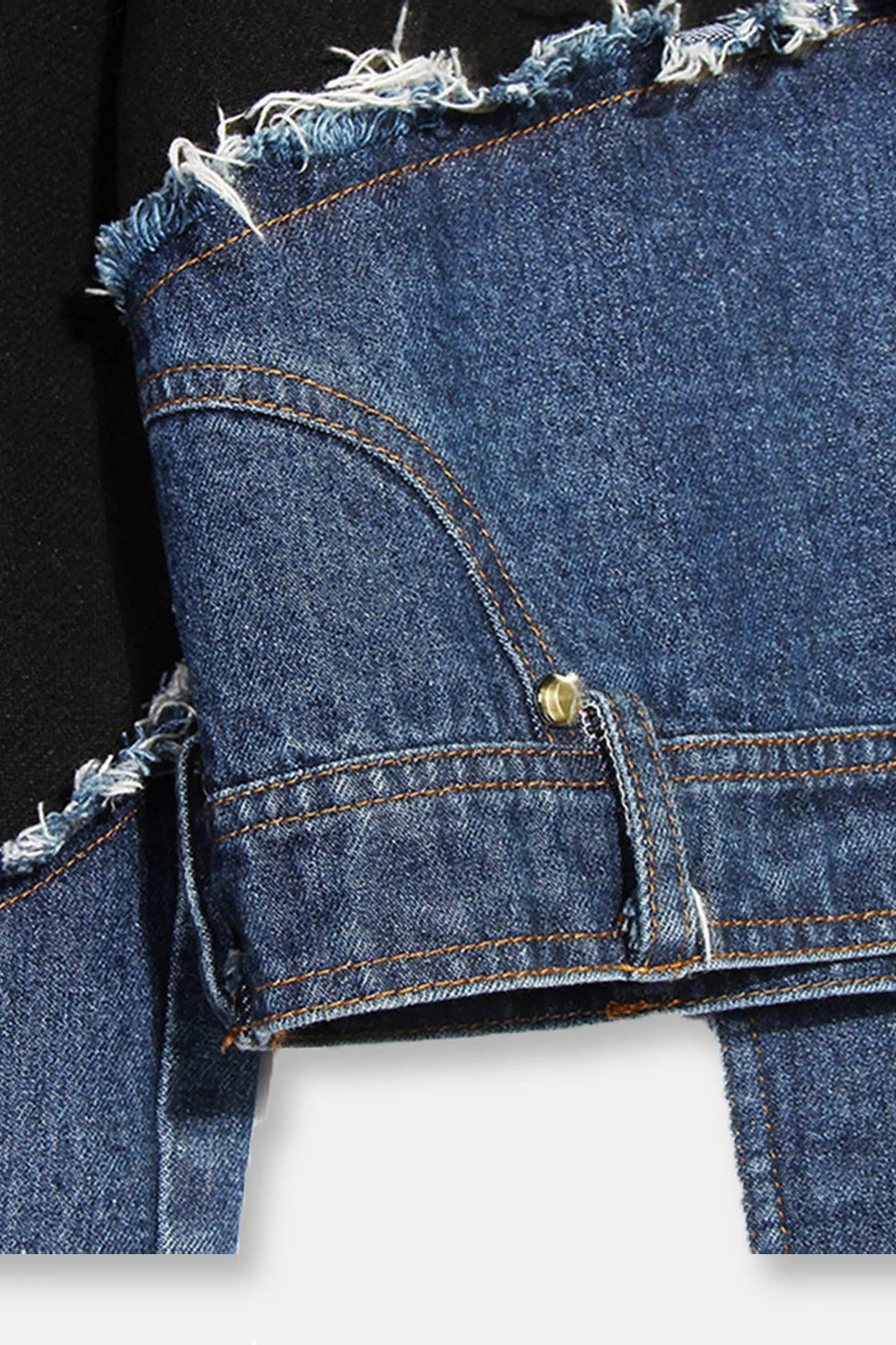 Asymmetric Blue Denim Top for Women