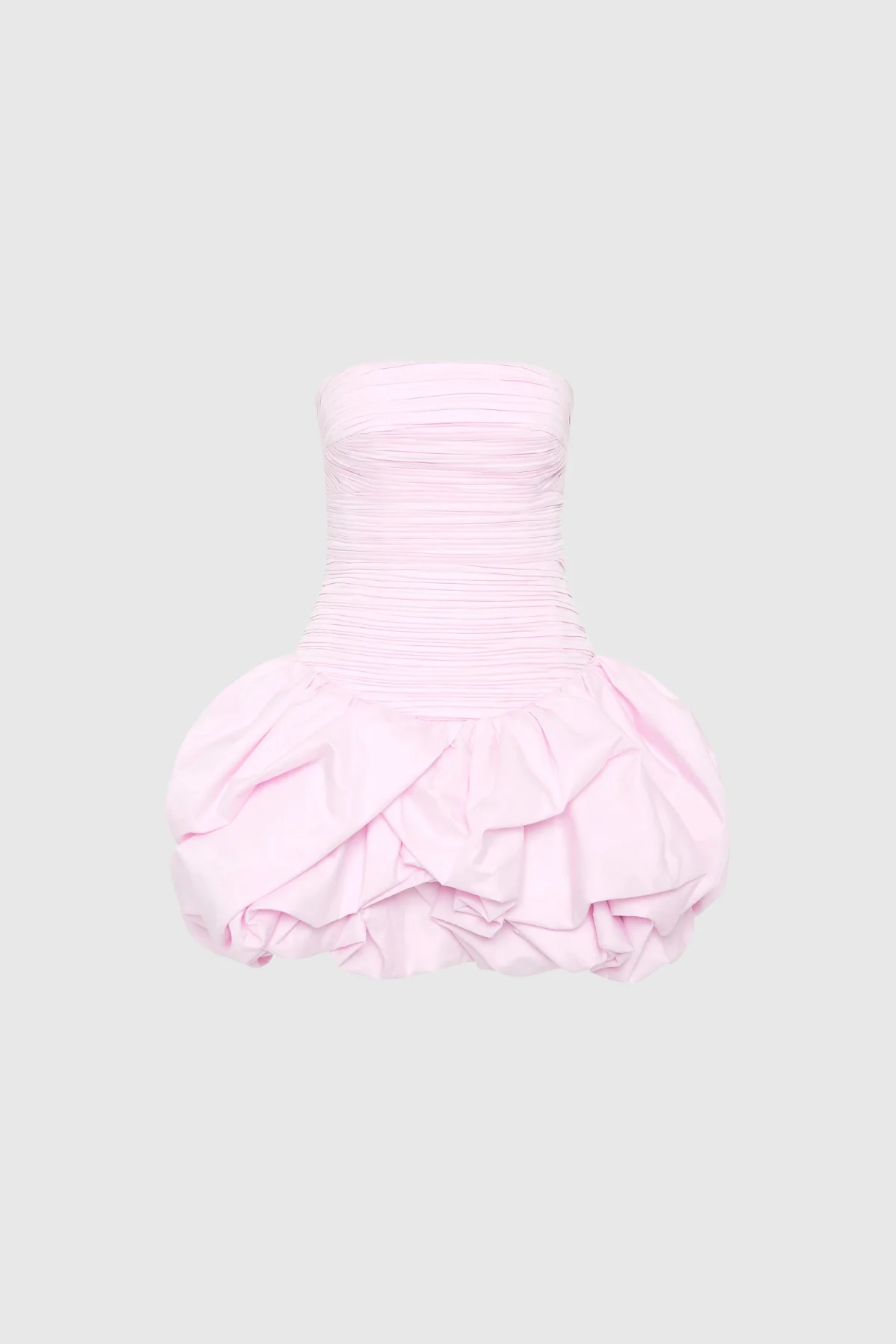Pink Strapless Ruched Mini Dress - High-Quality Material