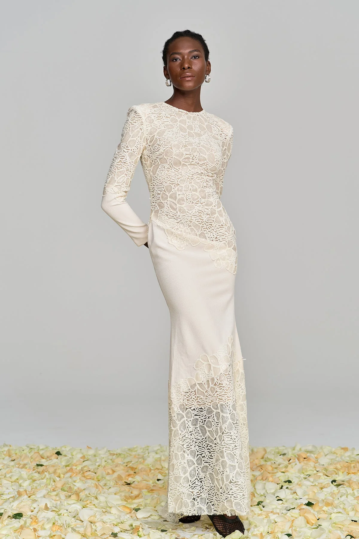 Elegant Embroidered Sequin Maxi Dress