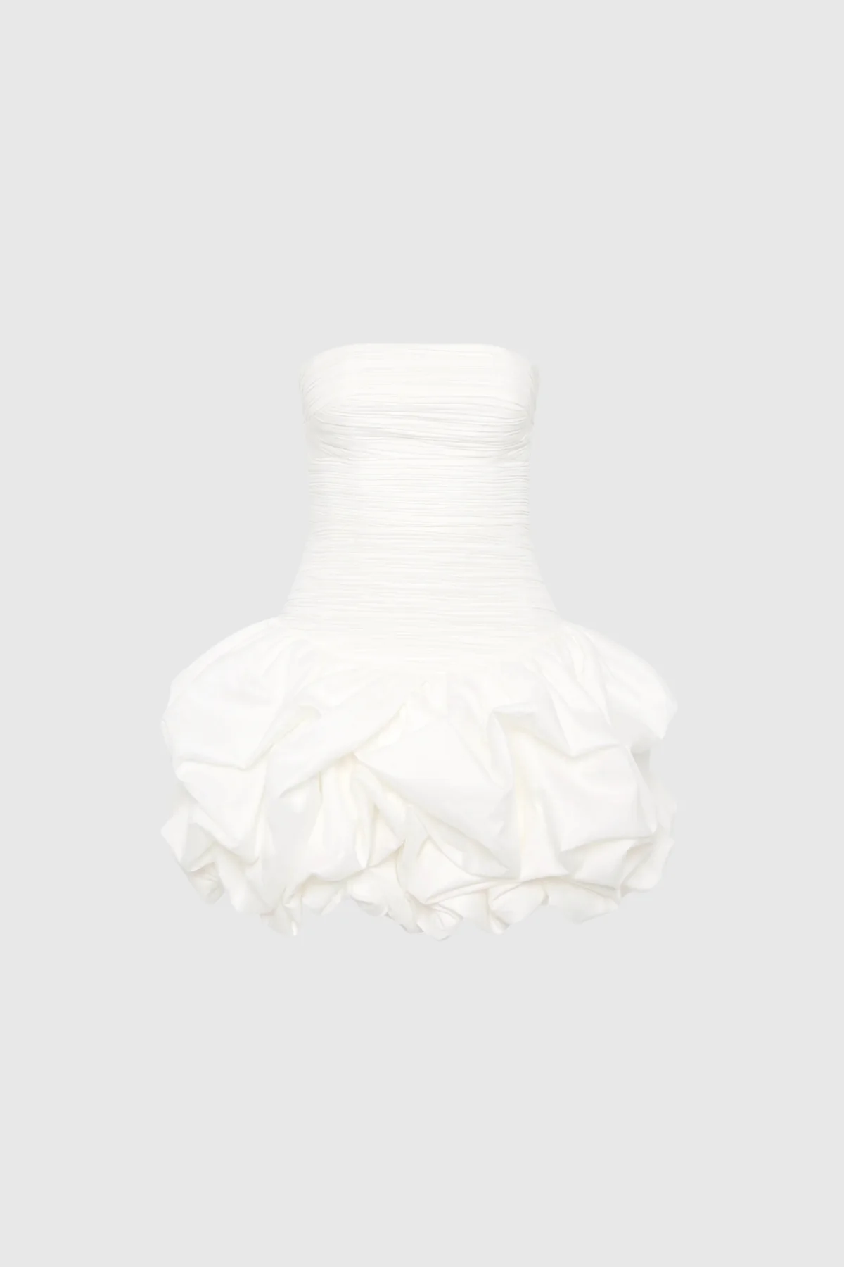 White Strapless Ruched Mini Dress - Elegant & Versatile Style