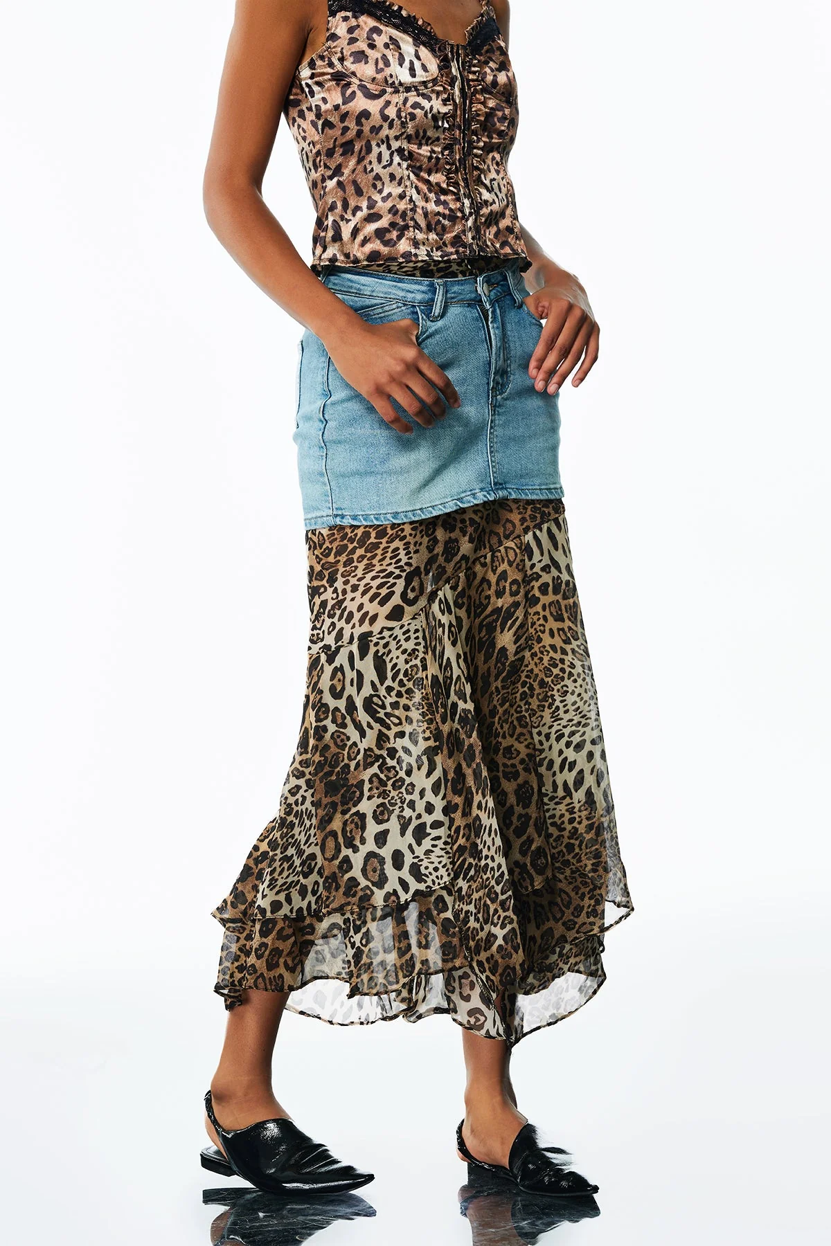 Denim Ruffle Skirt | Playful Sophistication & Whimsy