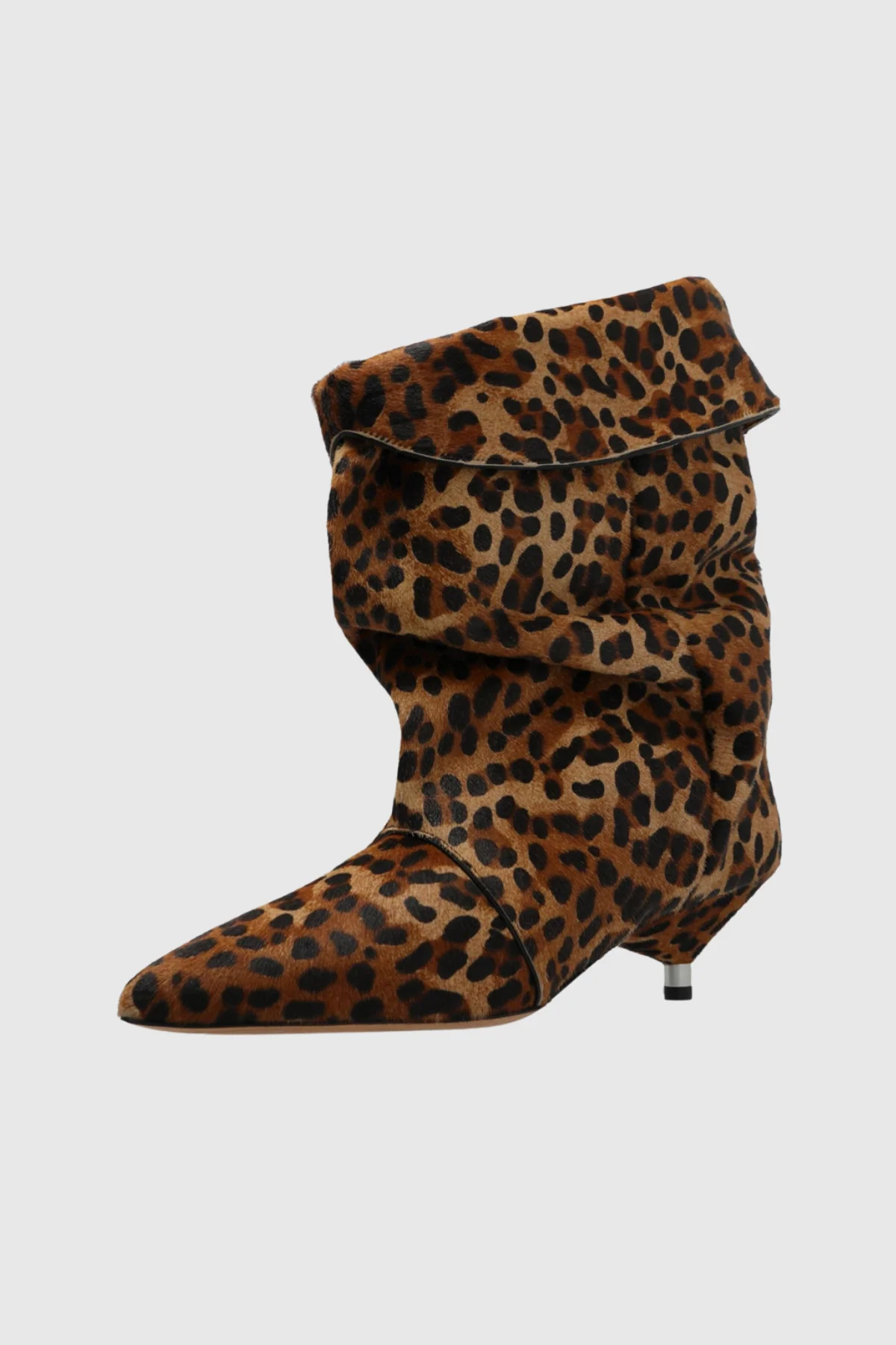 Leopard Print Ruched Boots - Trendy Style Statement for Edgy Outfits