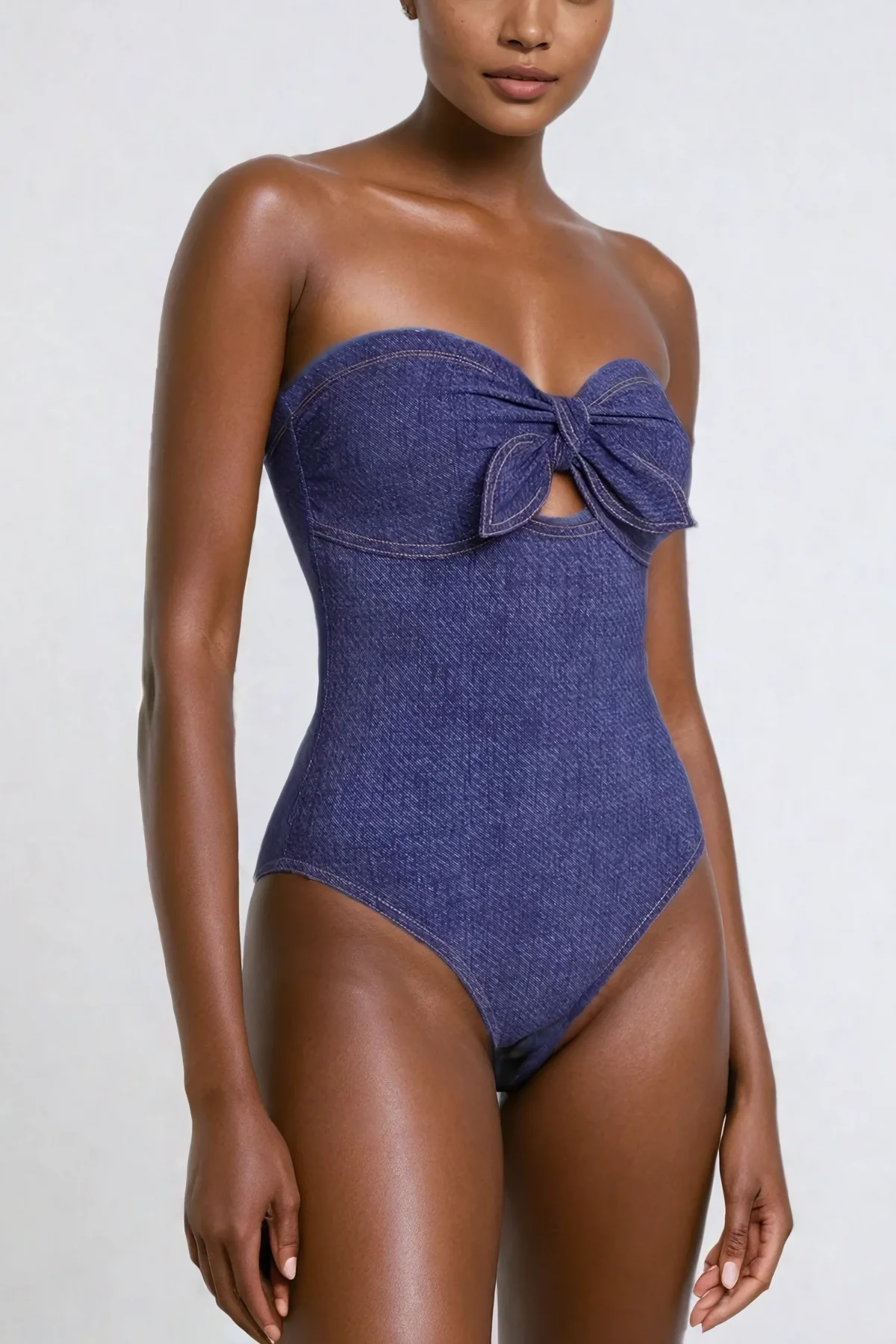 Strapless Purple Bodycon Swimsuit for Women