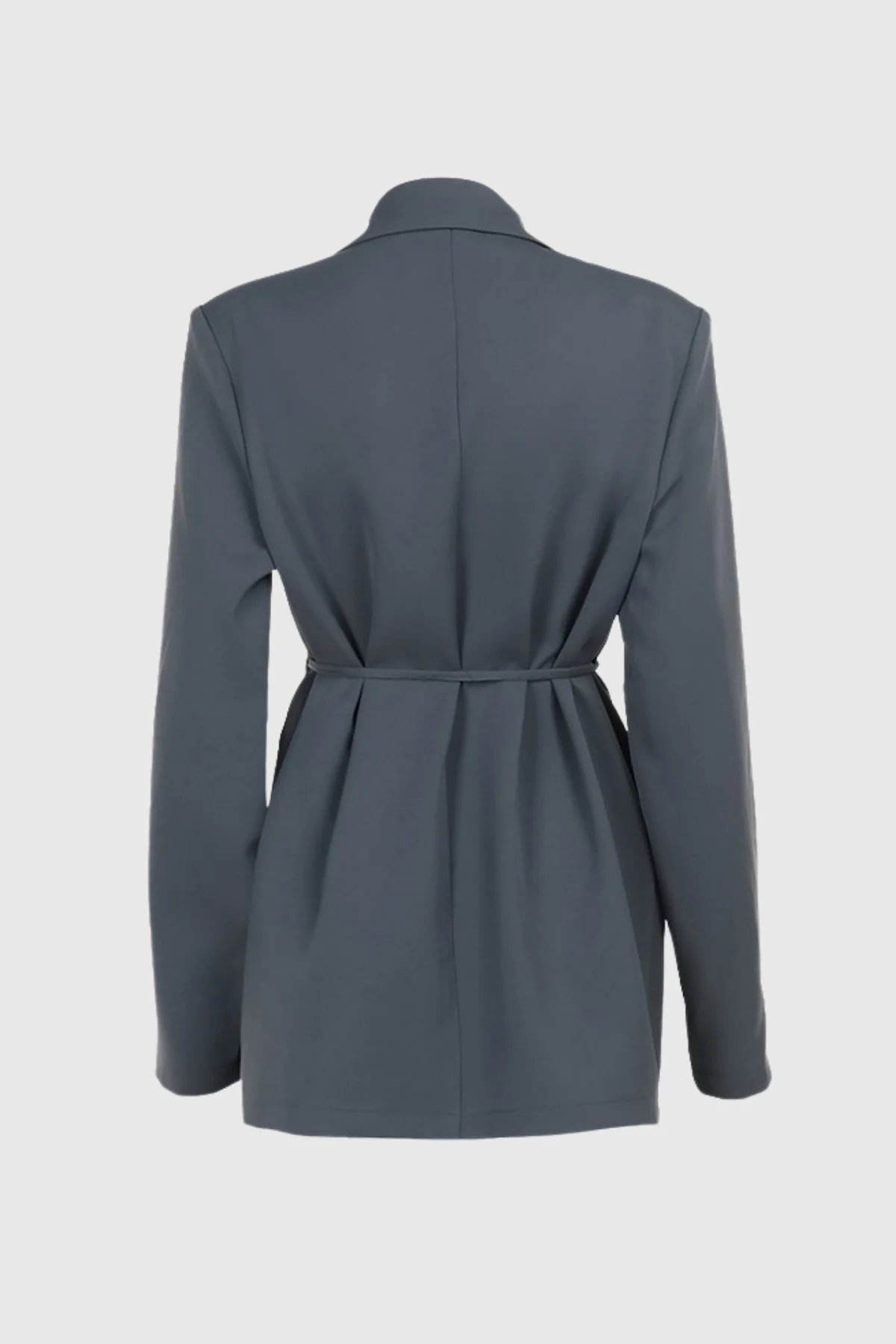 Floral Lace-Up Lapel Blazer in Grey | Womens Elegant Apparel