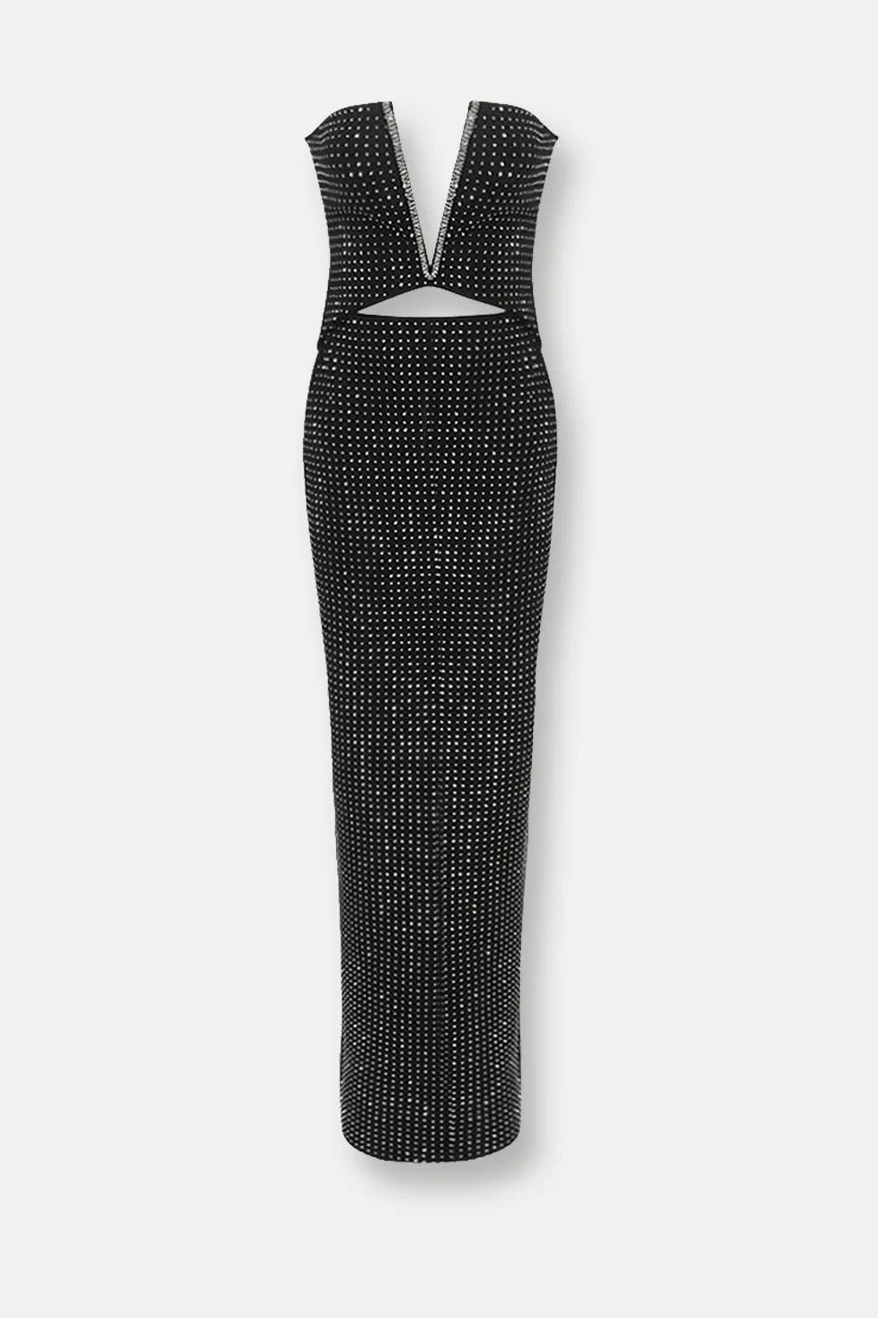 Black Rhinestone Maxi Bodycon Dress