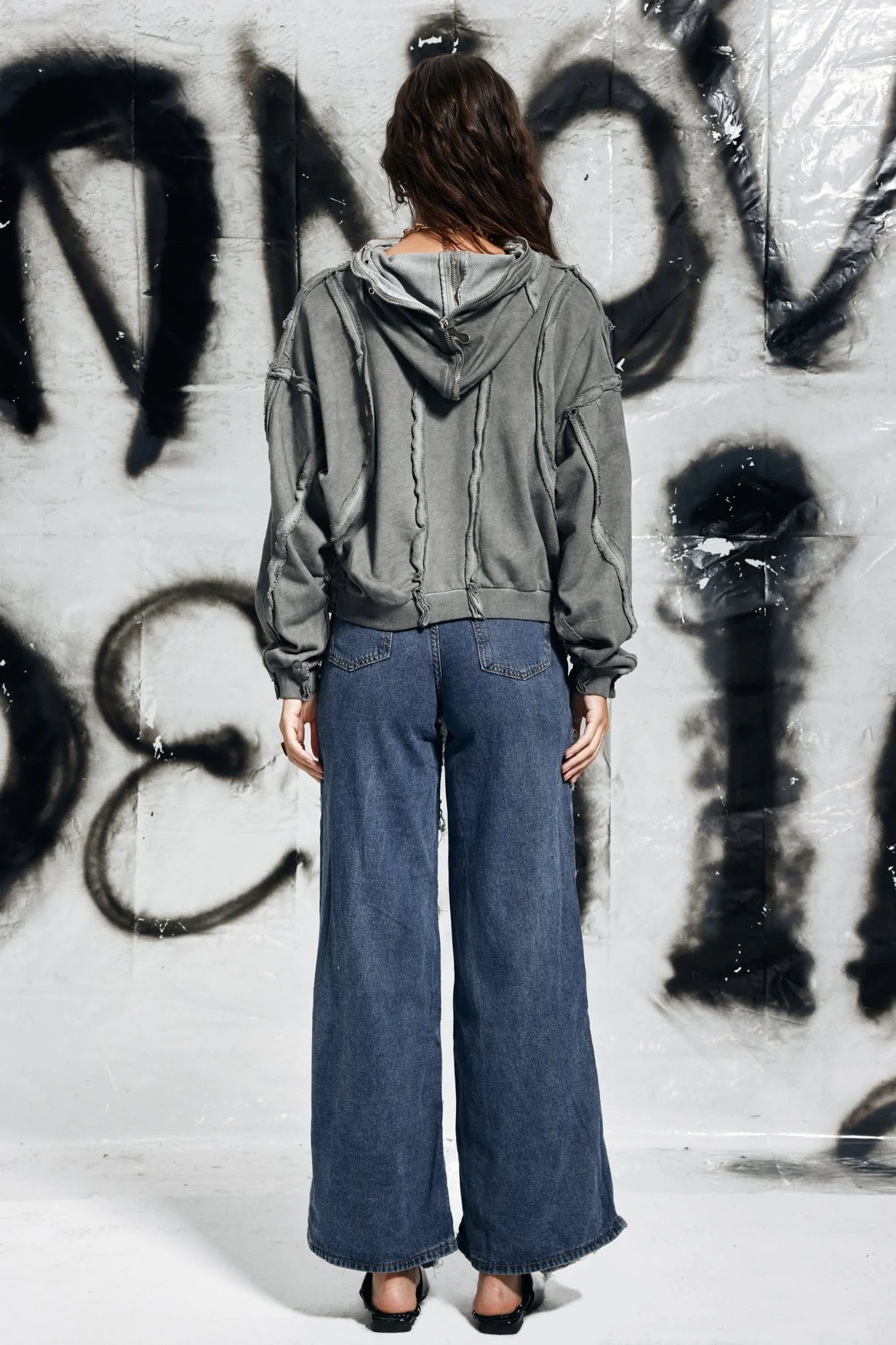 Striped Hooded Jacket in Grey - Urban Edge Style