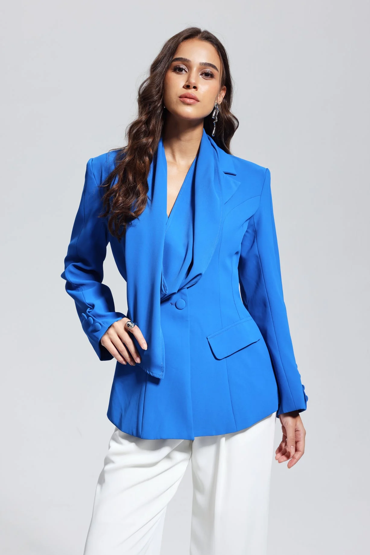 Asymmetric Blue Blazer | Statement Chic Essentials