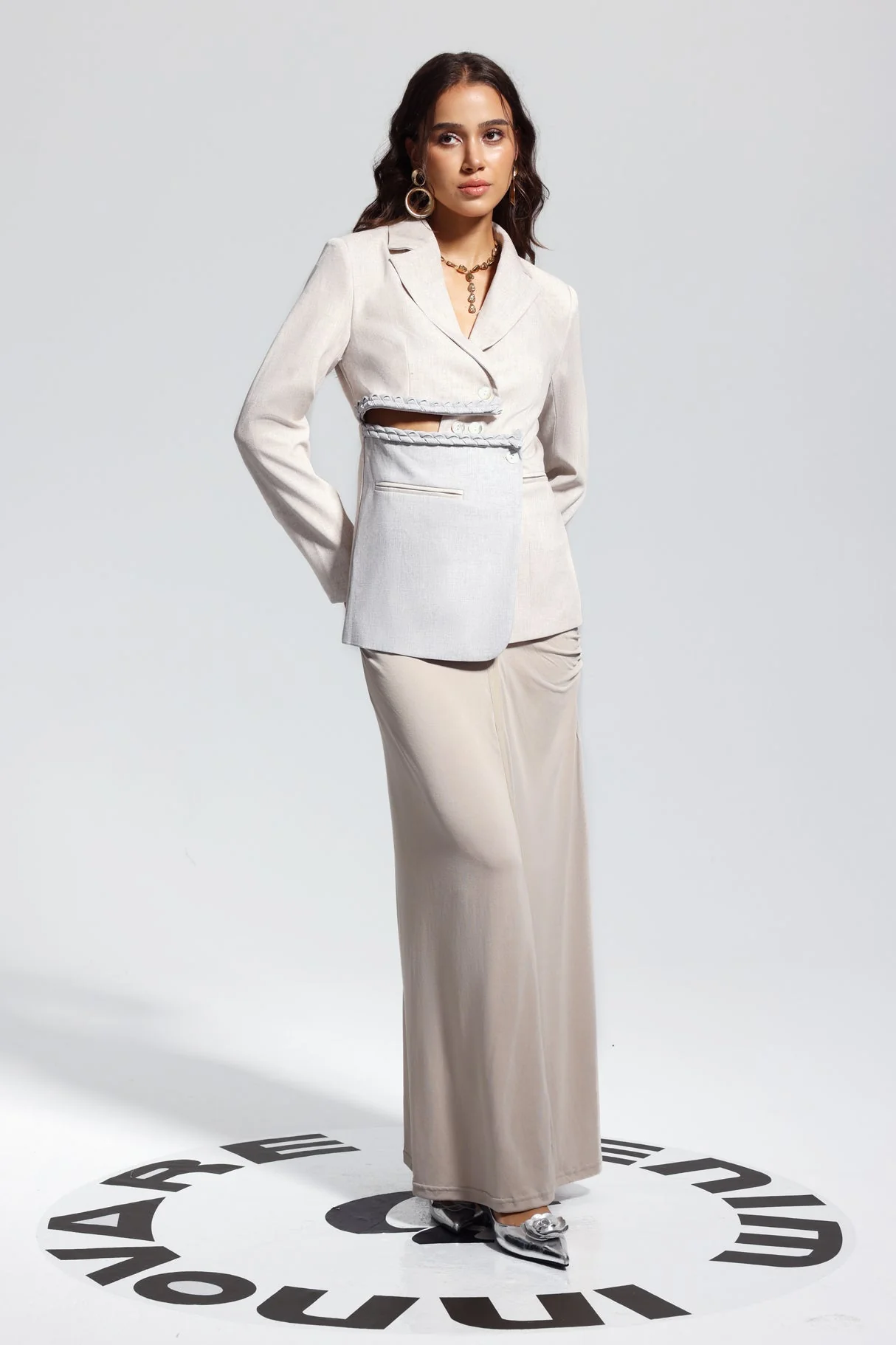 Asymmetric White Cutout Blazer - Modern Chic Style