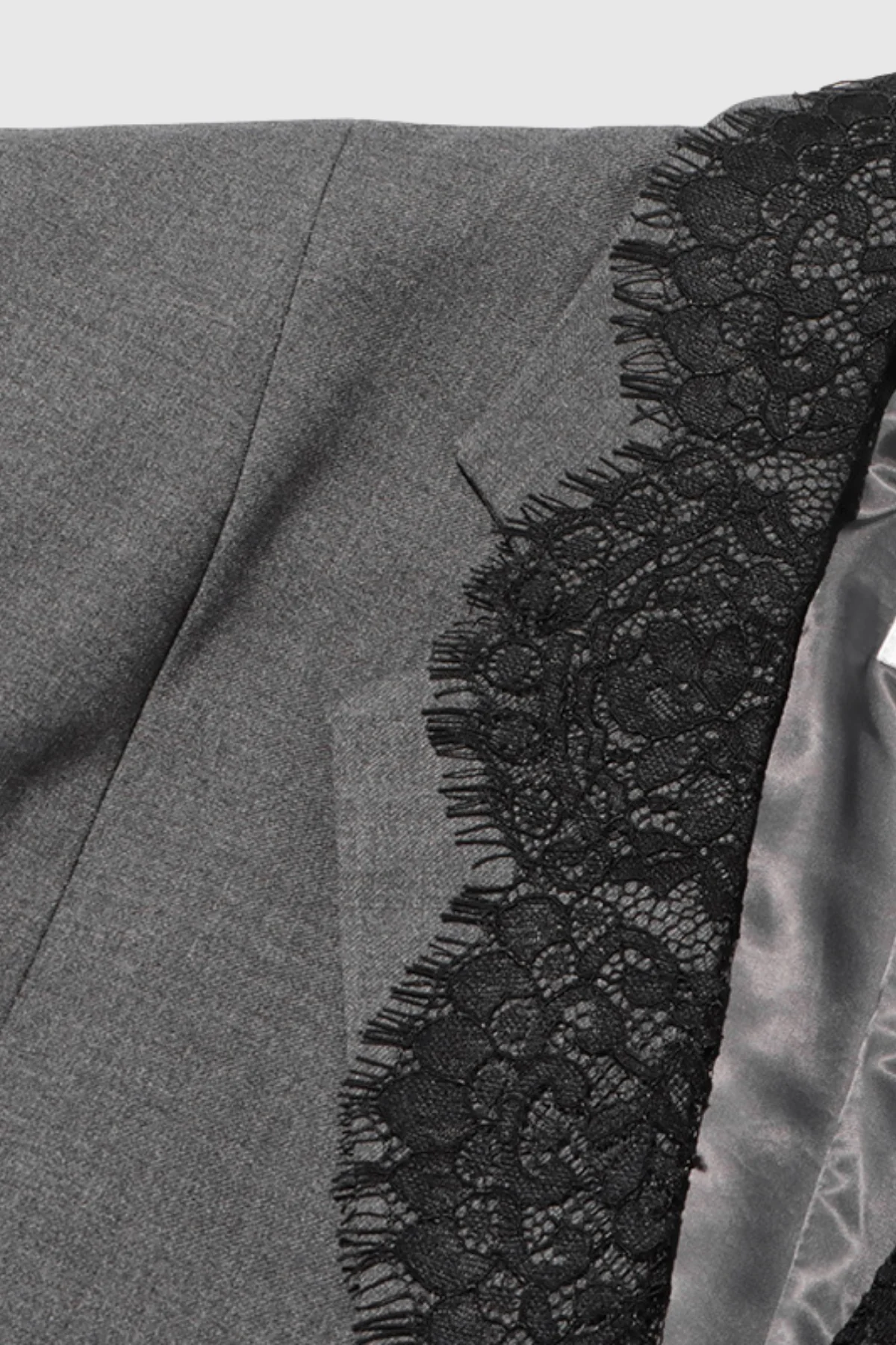 Stylish Black Lace V Neck Blazer for Professional Women