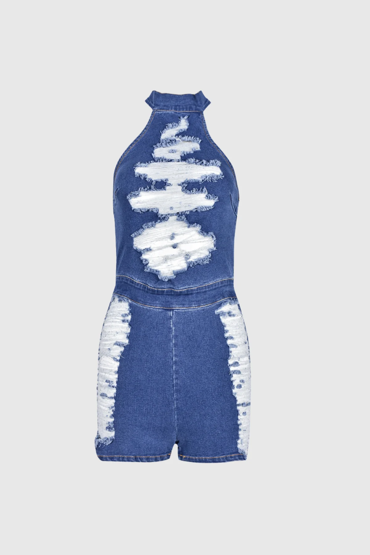 Backless Denim Bodycon Jumpsuit - Fashionable & Comfortable