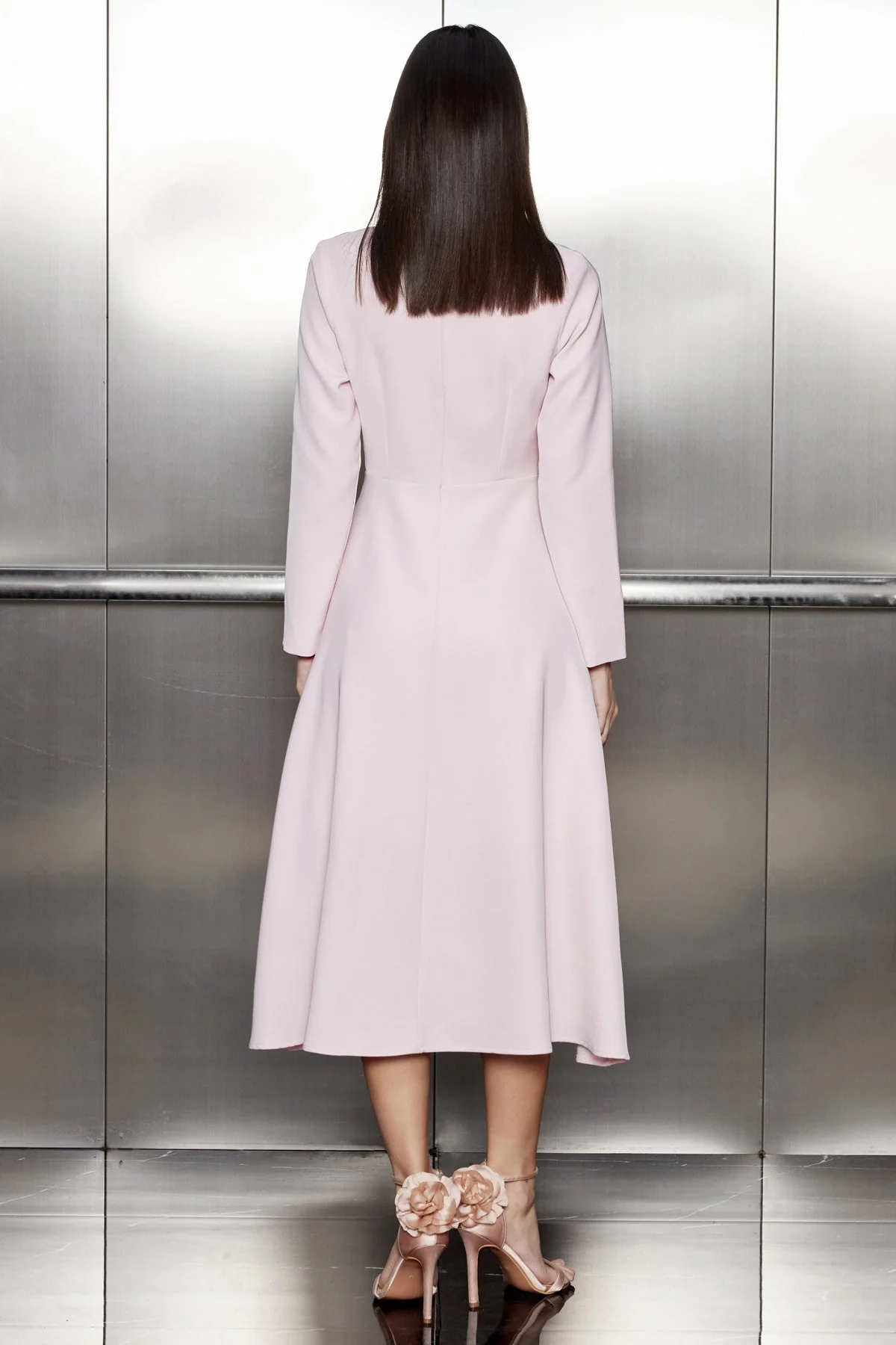 Pink Patchwork Ruffle Maxi Dress