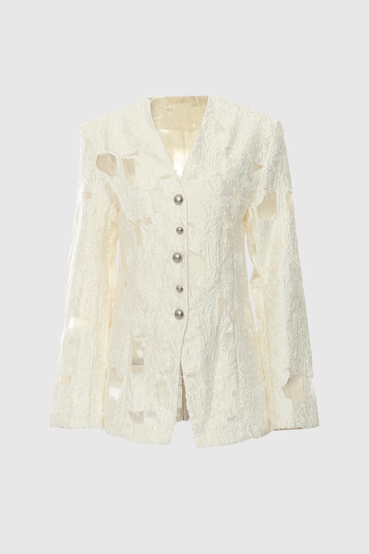 White Lace Fringe Blazer - Chic Essentials Collection