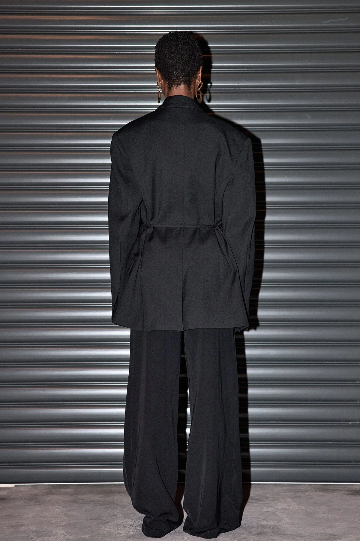 Floral Rhinestone Lace Up Blazer - Elegant Statement Piece