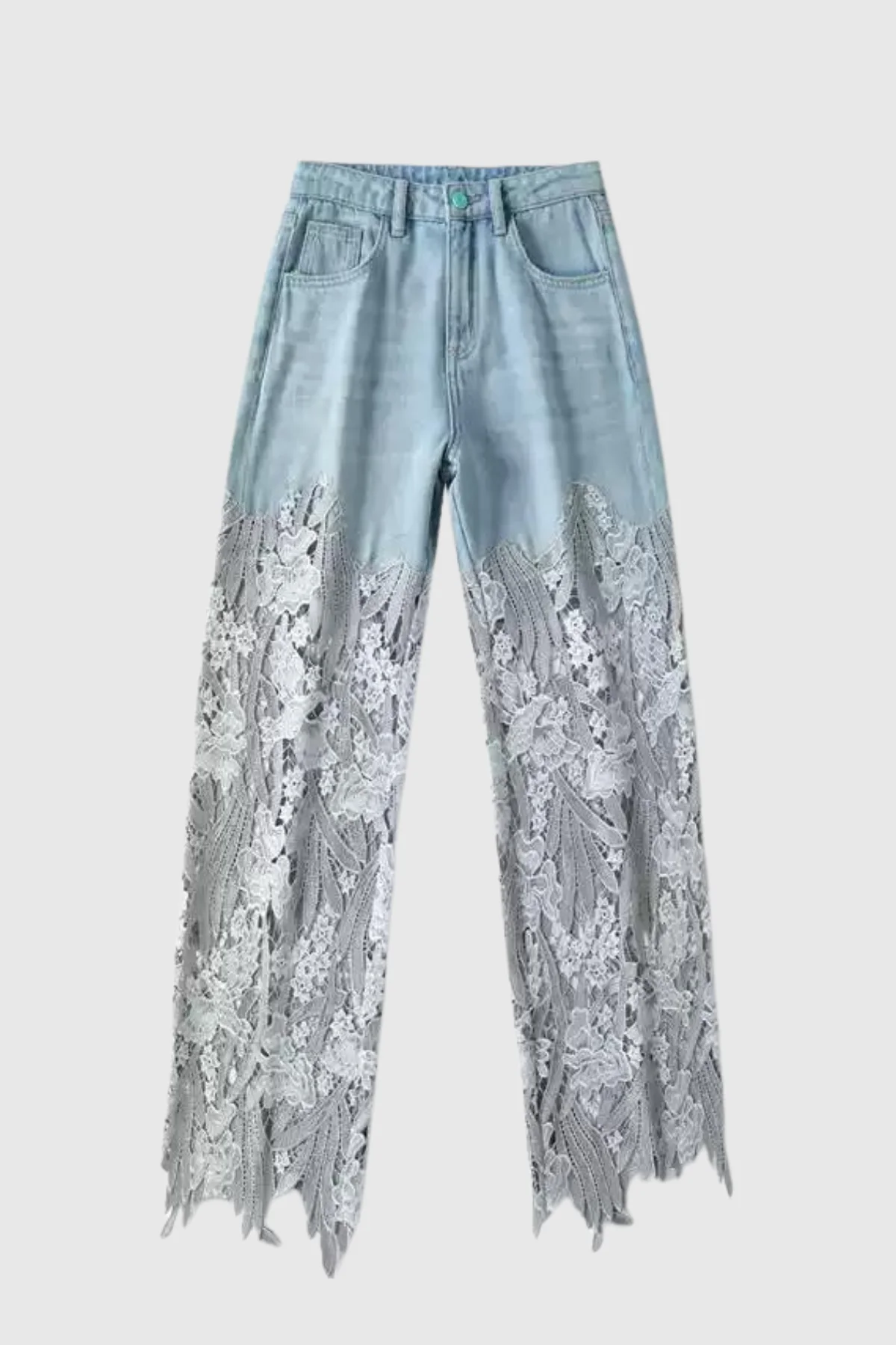 Floral Embroidered Cutout Jeans - Elegant Urban Edge Style