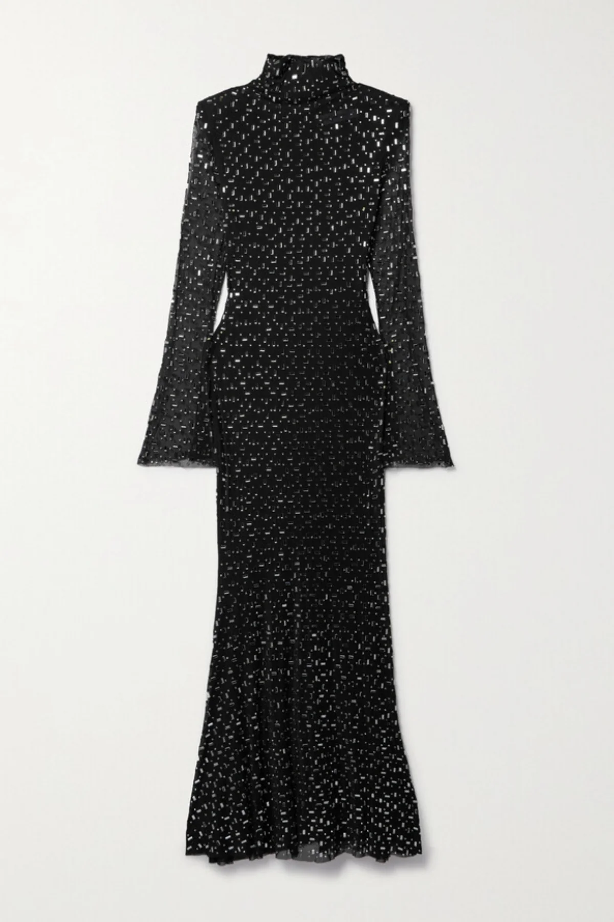 Black Rhinestone Bodycon Maxi Dress