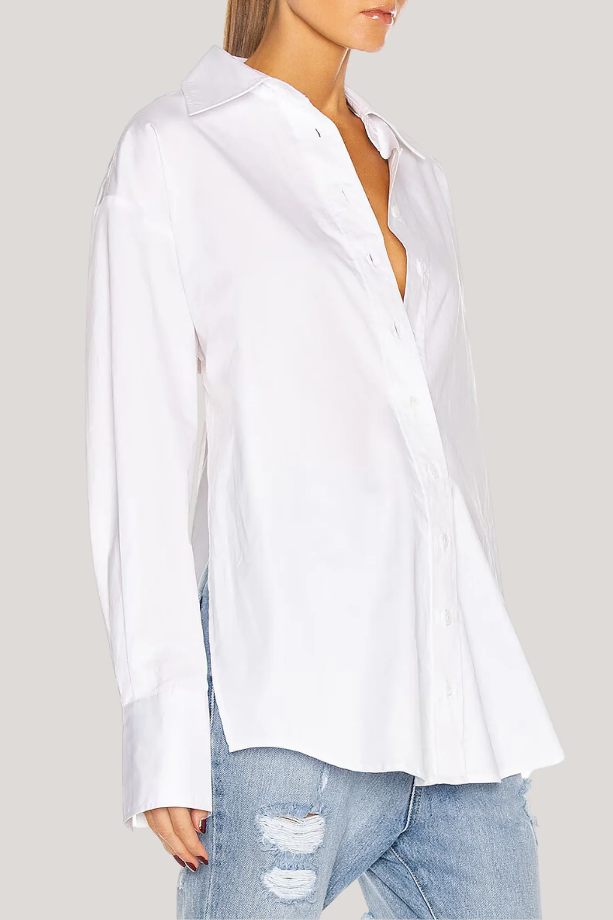 Elegant Lace Up Bow White Shirt