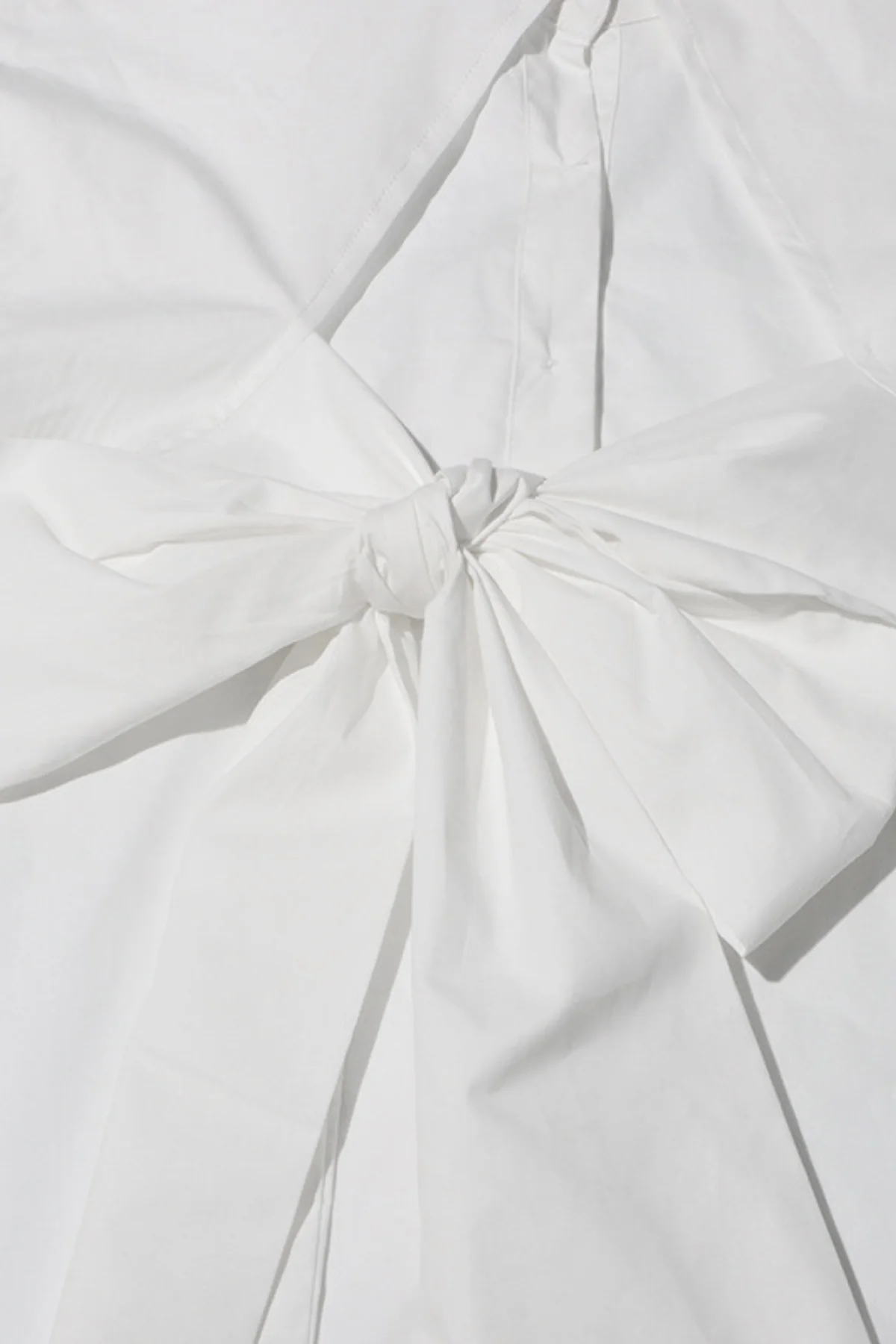 Elegant Lace Up Bow White Shirt