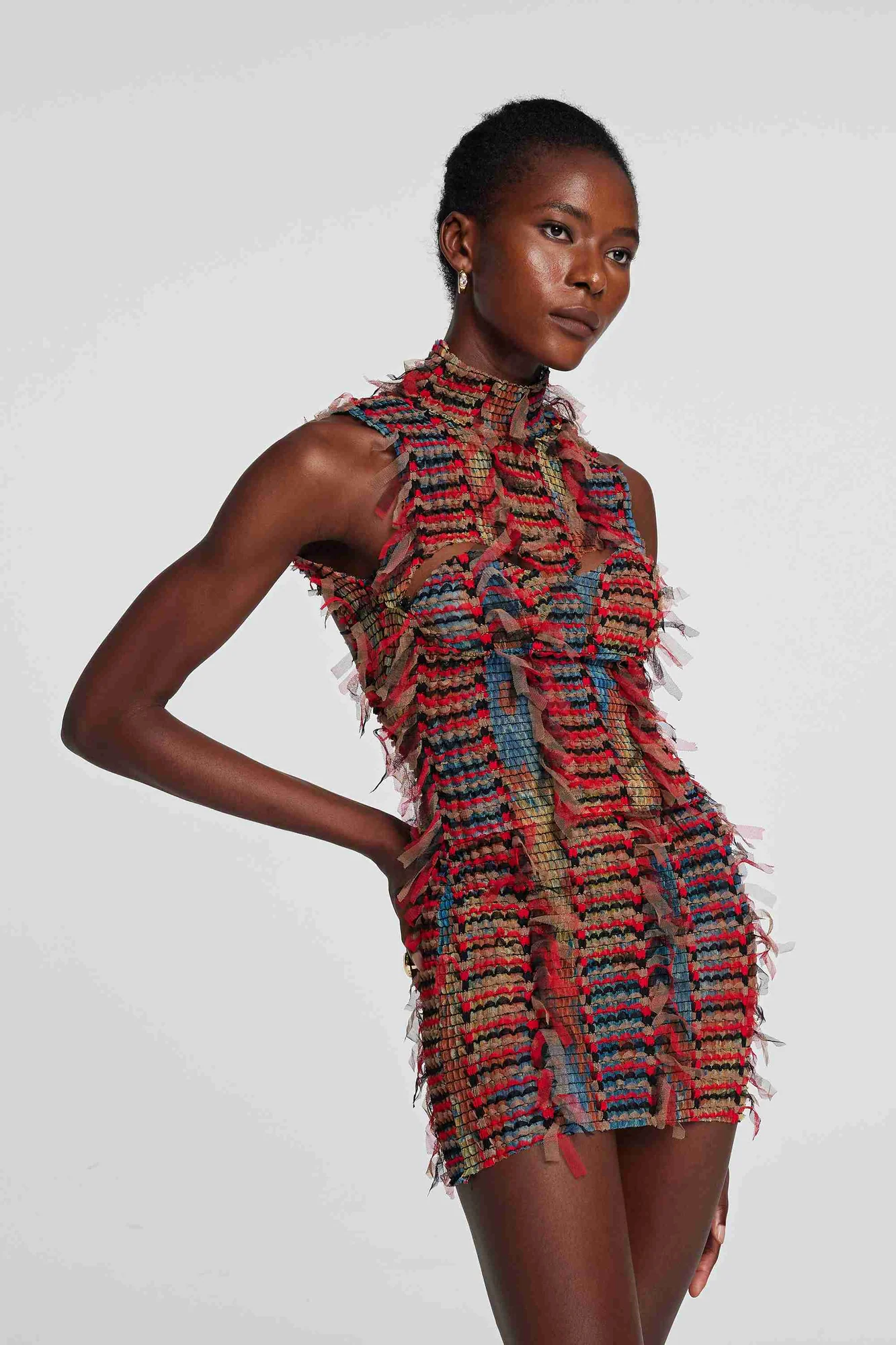 Red Patchwork Fringe Skirt Set - Bohemian Style Outfit