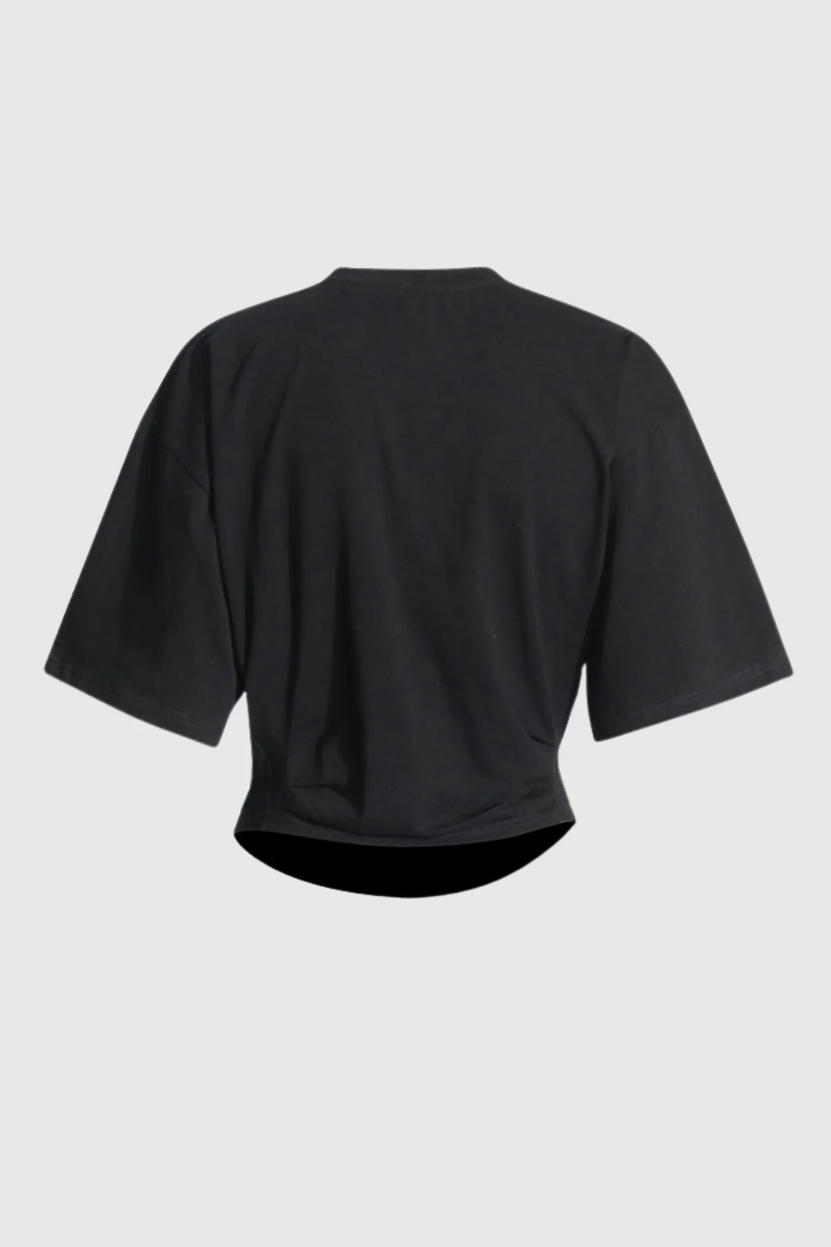 Black Ruched Flower T-Shirt - Elegant & Stylish Womens Top