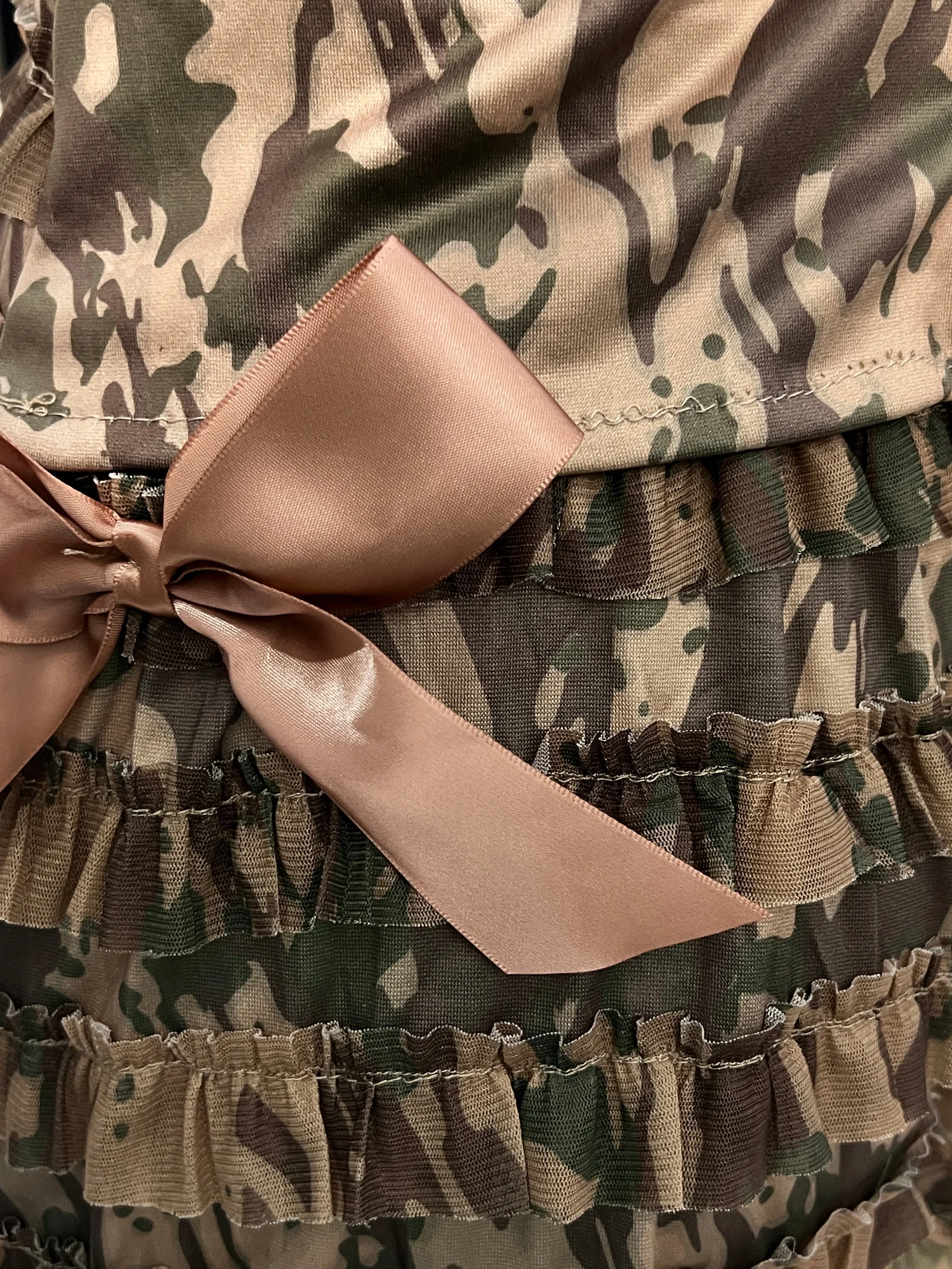 Green Lace Up Backless Ruffle Set for Women