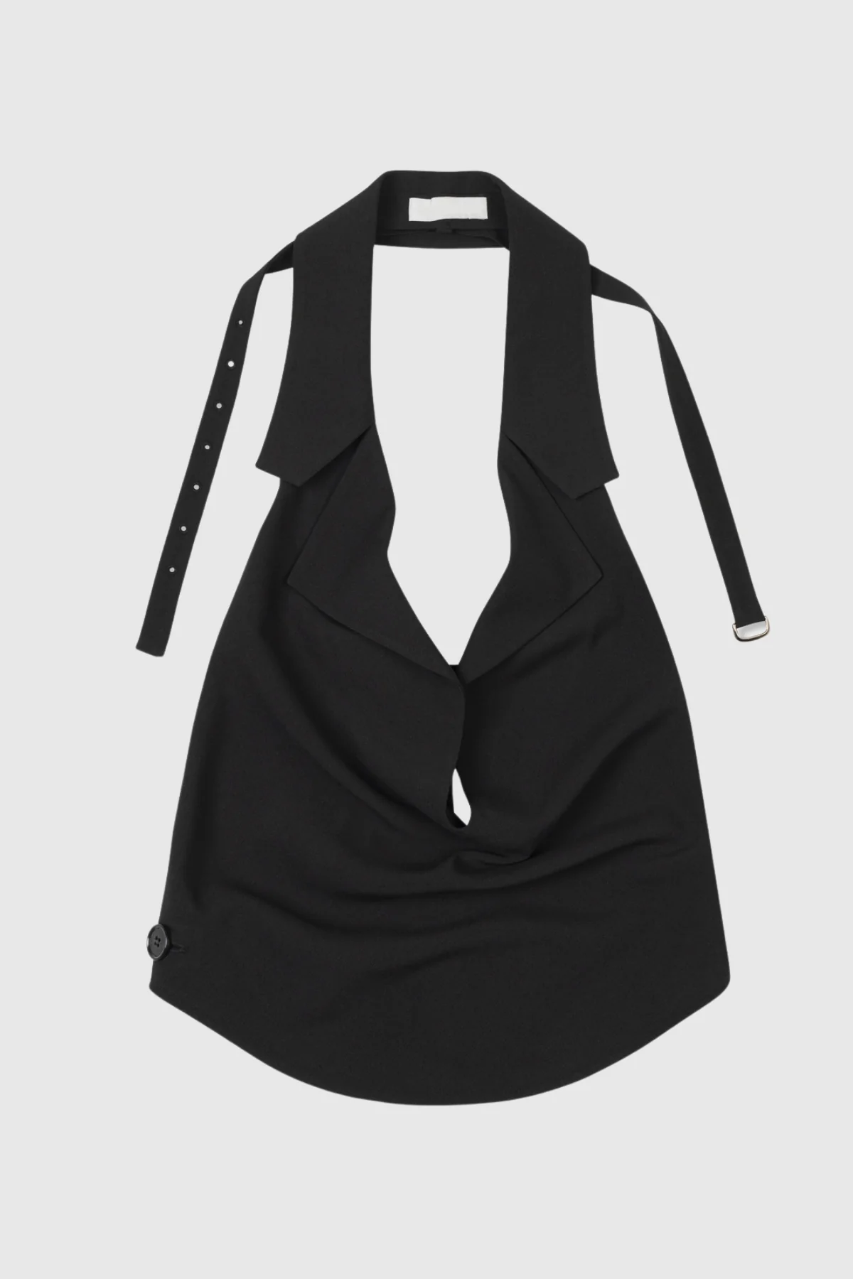 Black Lace-Up Backless Top: Angelica Design