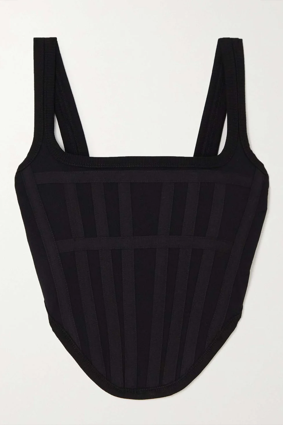 Black Knit Rose Bustier Top