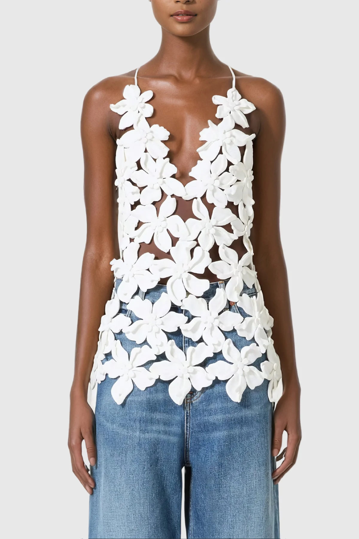 Elegant Cutout Backless Top in White | Stylish Kira Design