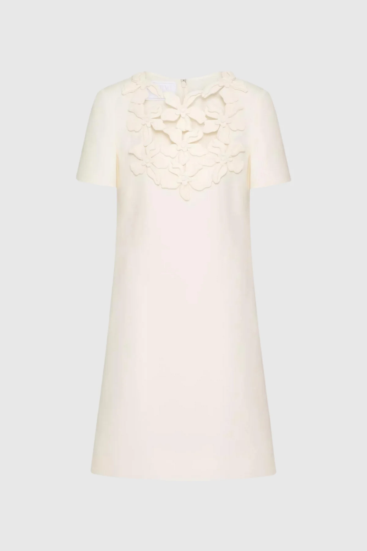 Floral Short Sleeve Mini Dress White