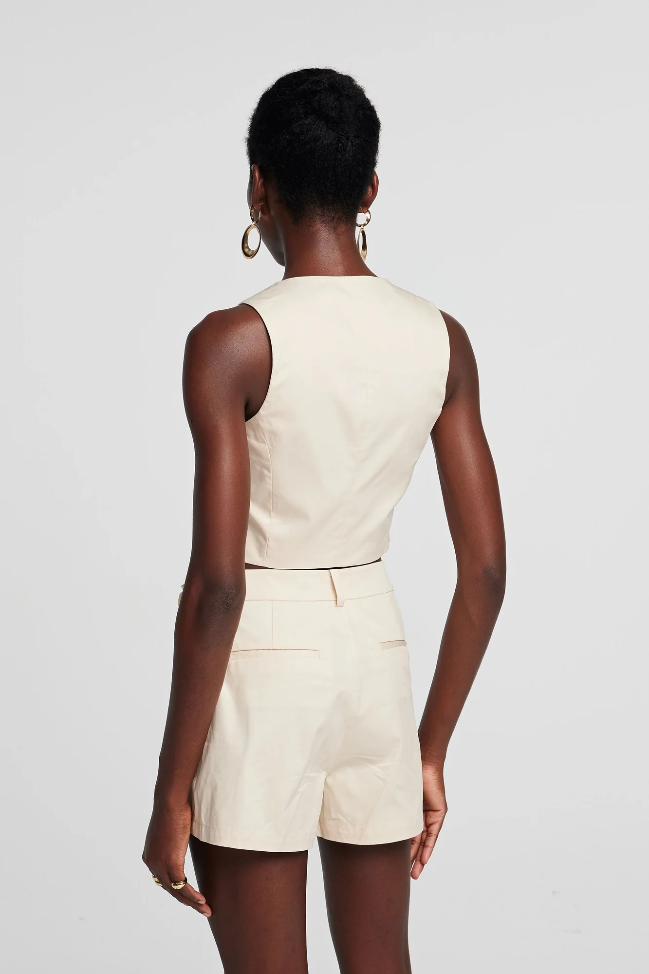 White Flower Plunge Top for Women