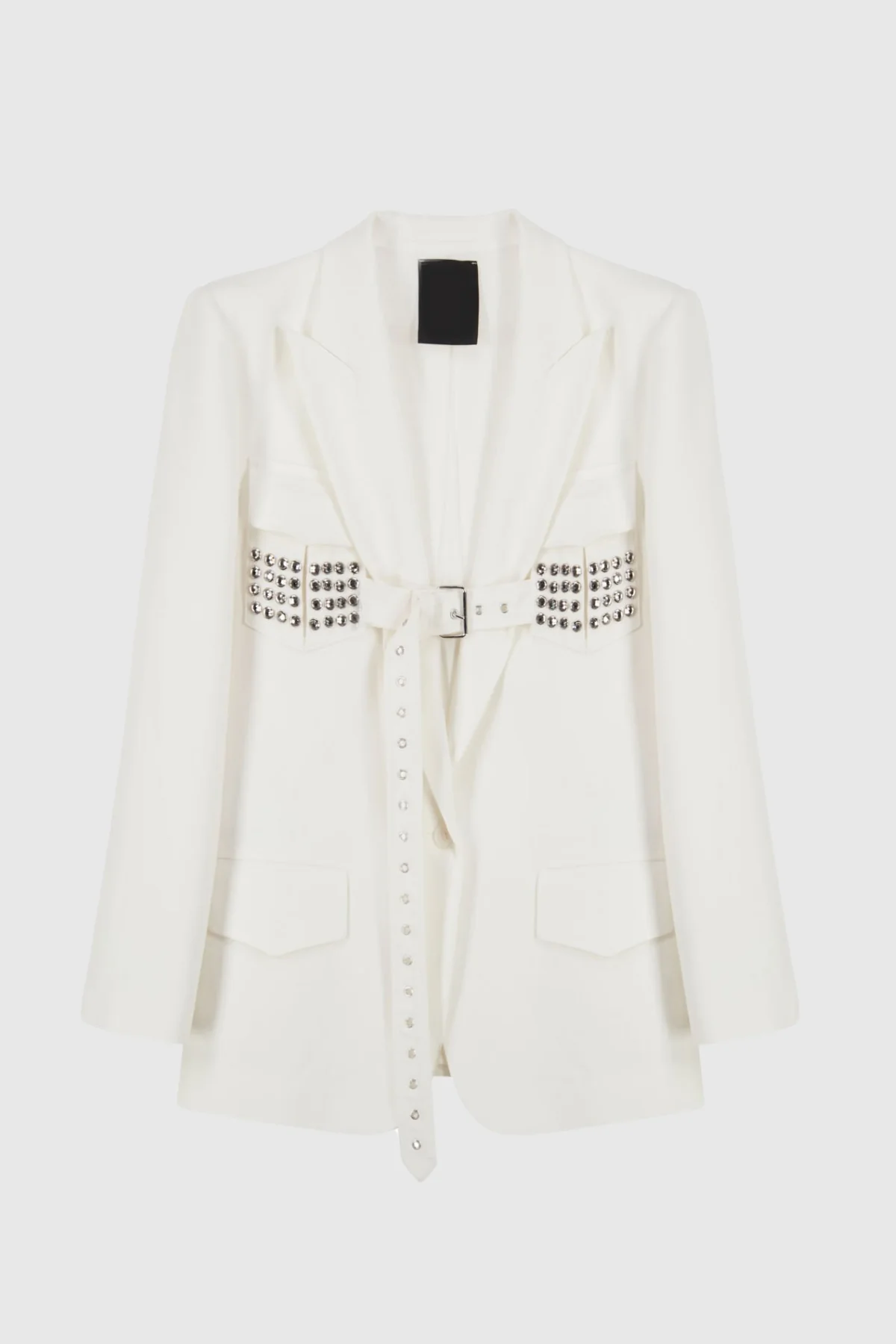 Button Buckle White Blazer for Men - Elegant Armani Style