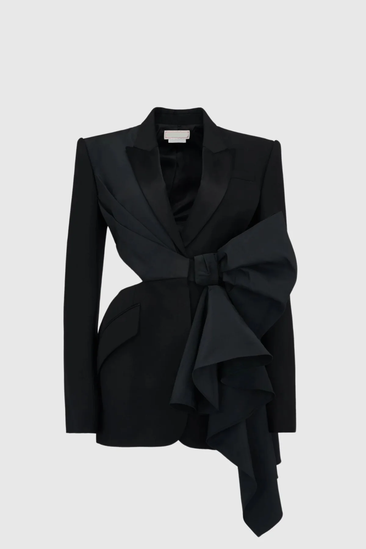 Sophisticated Hollow Bow Blazer in Black