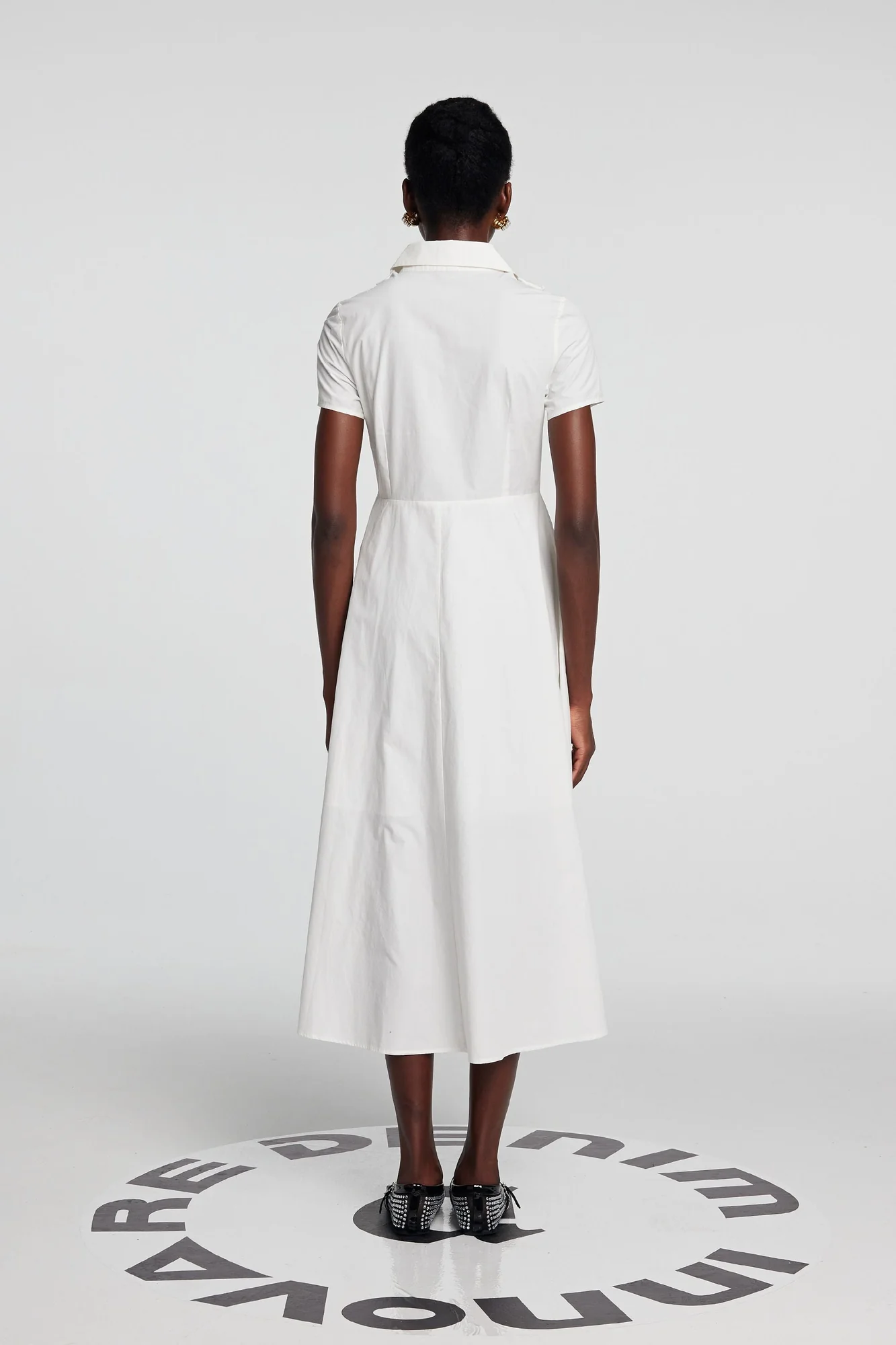 White Floral Short Sleeve Maxi Dress