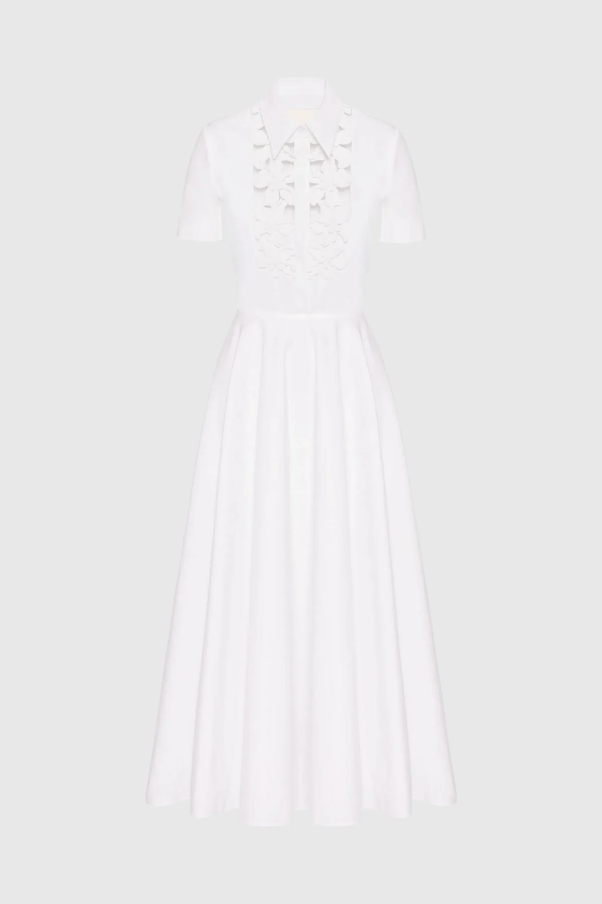 White Floral Short Sleeve Maxi Dress