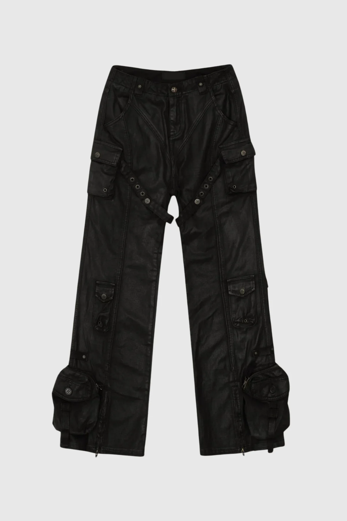 High Rise Black Punk Pants for Women