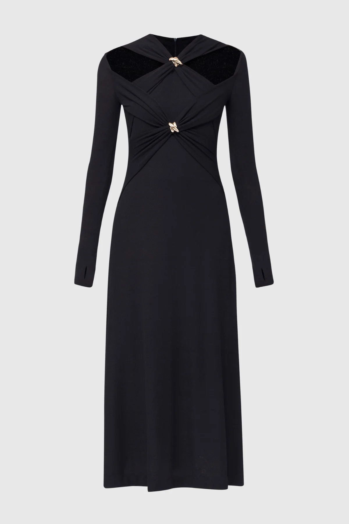 Black Cross Detail Maxi Dress - Elegant Versatile Style