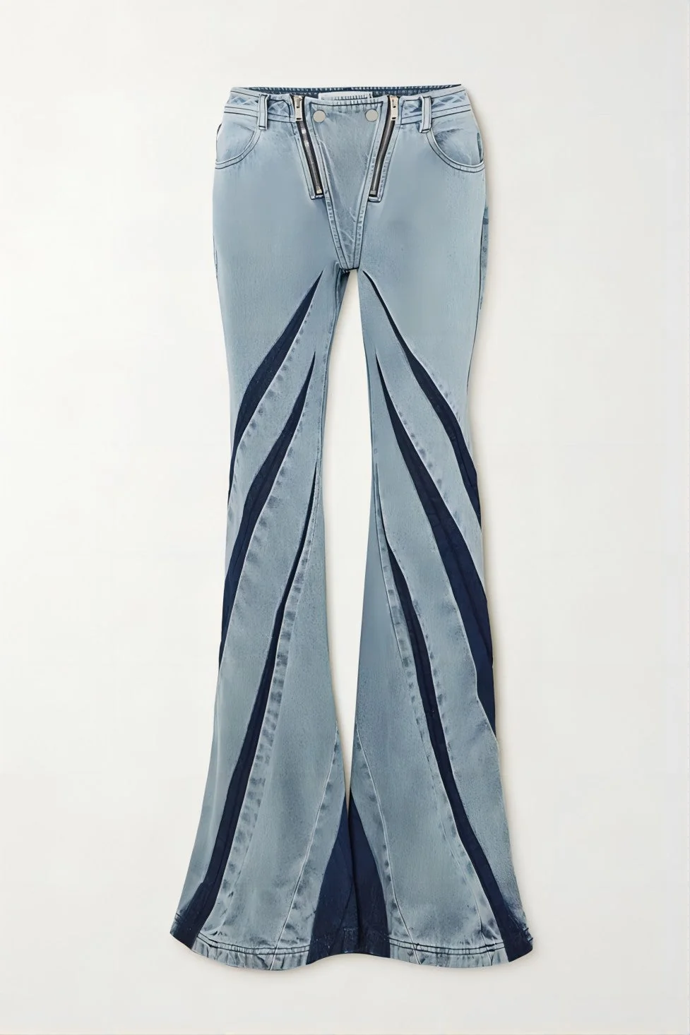 Blue Paneled Denim Jeans for Women