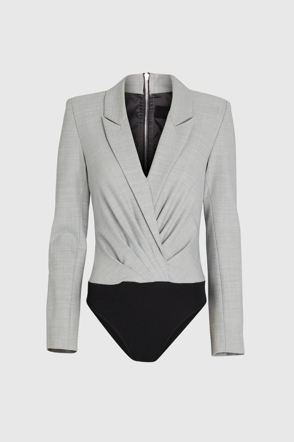 Grey Plunge Neckline Stylish Jumpsuit