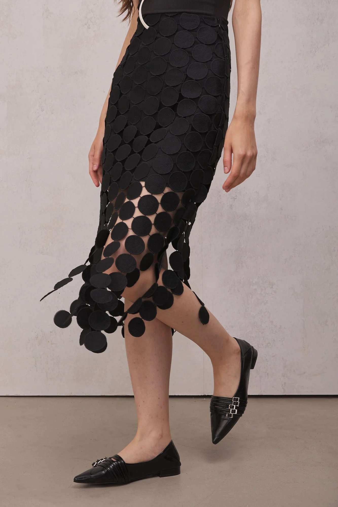 Elegant Fringe Maxi Skirt in Black