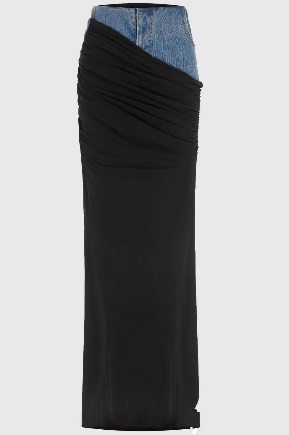 Black Patchwork Denim Skirt - Stylish & Comfortable