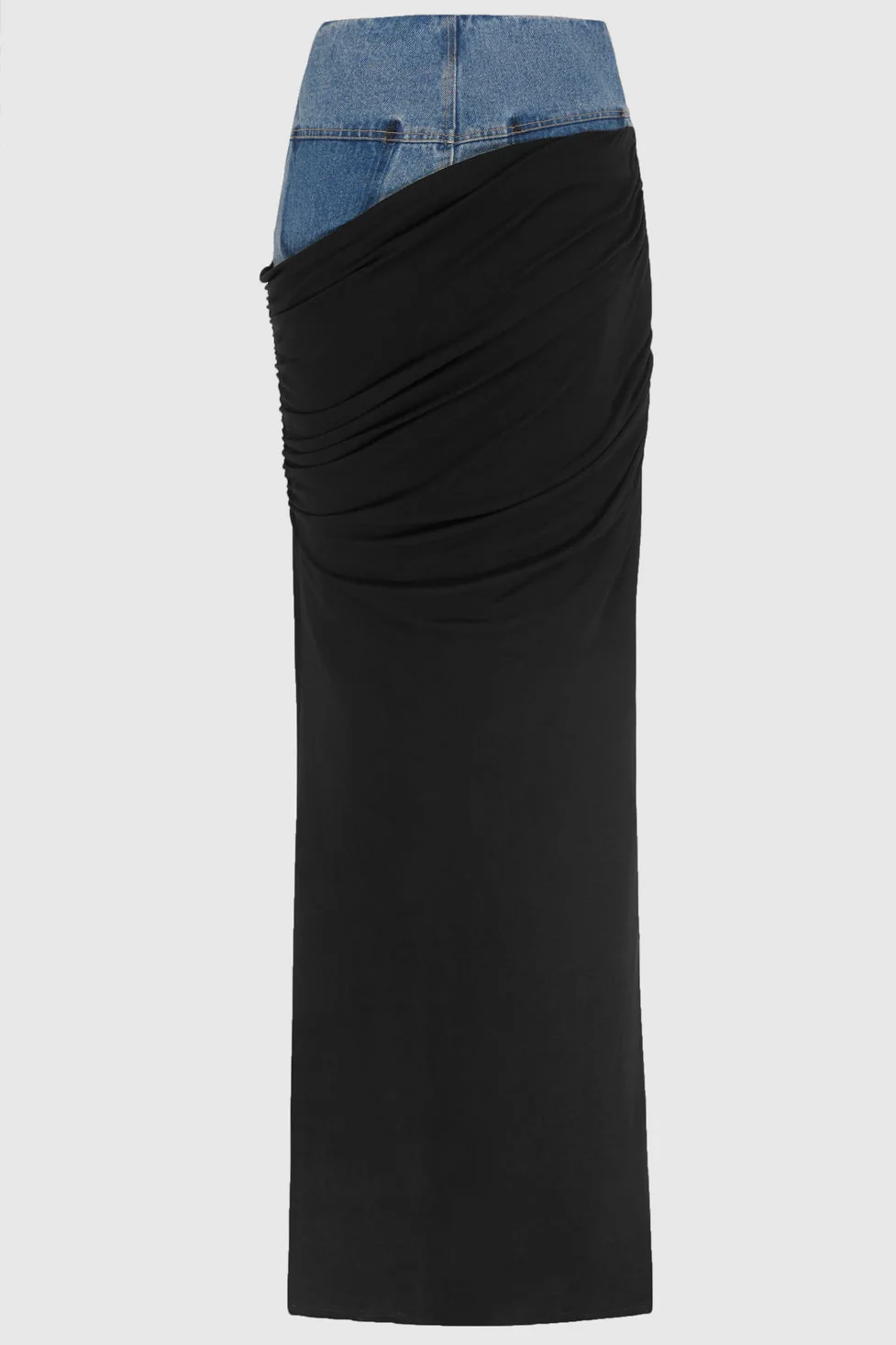 Black Patchwork Denim Skirt - Stylish & Comfortable