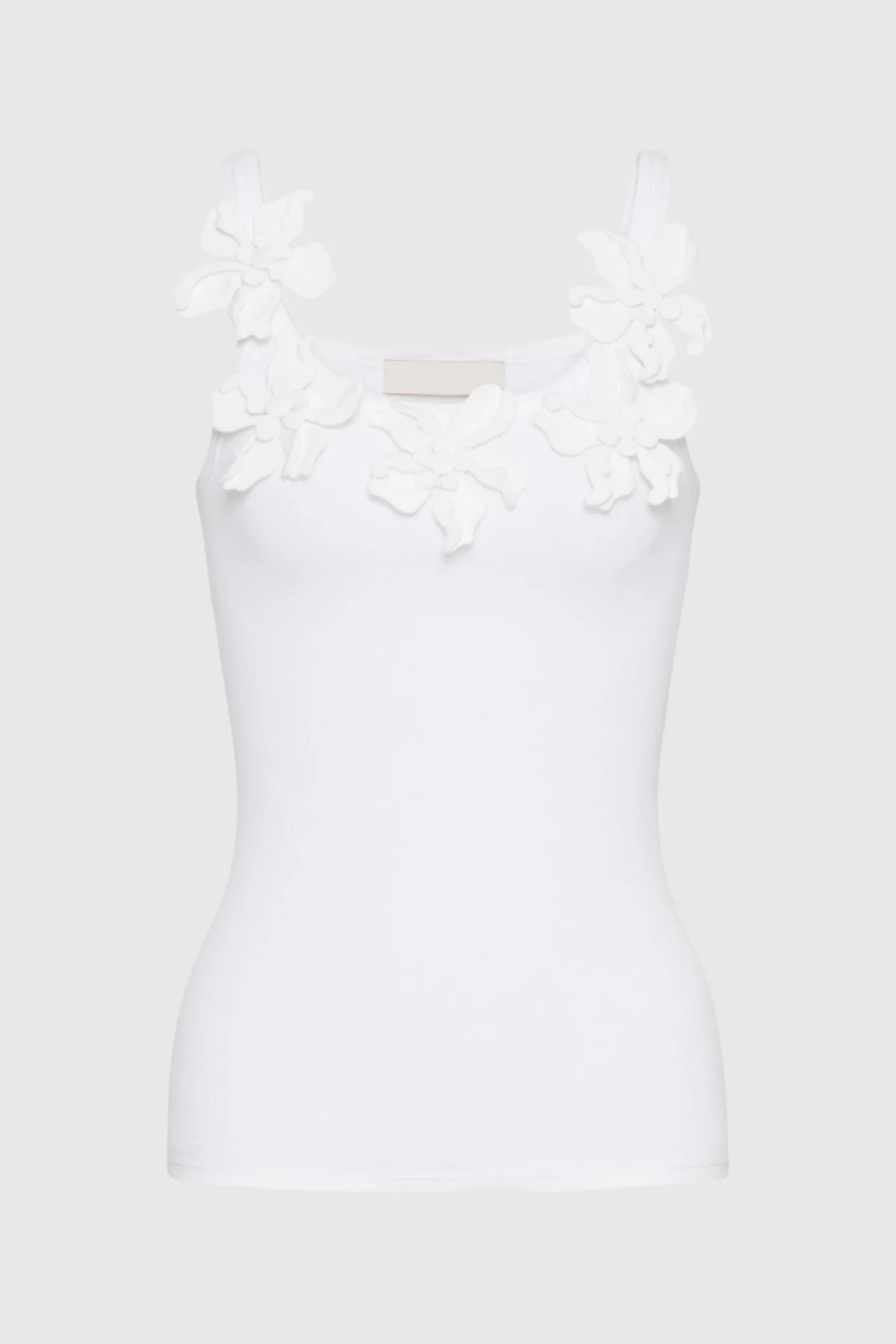Floral Spaghetti Strapless Top in White | Womens Fashion